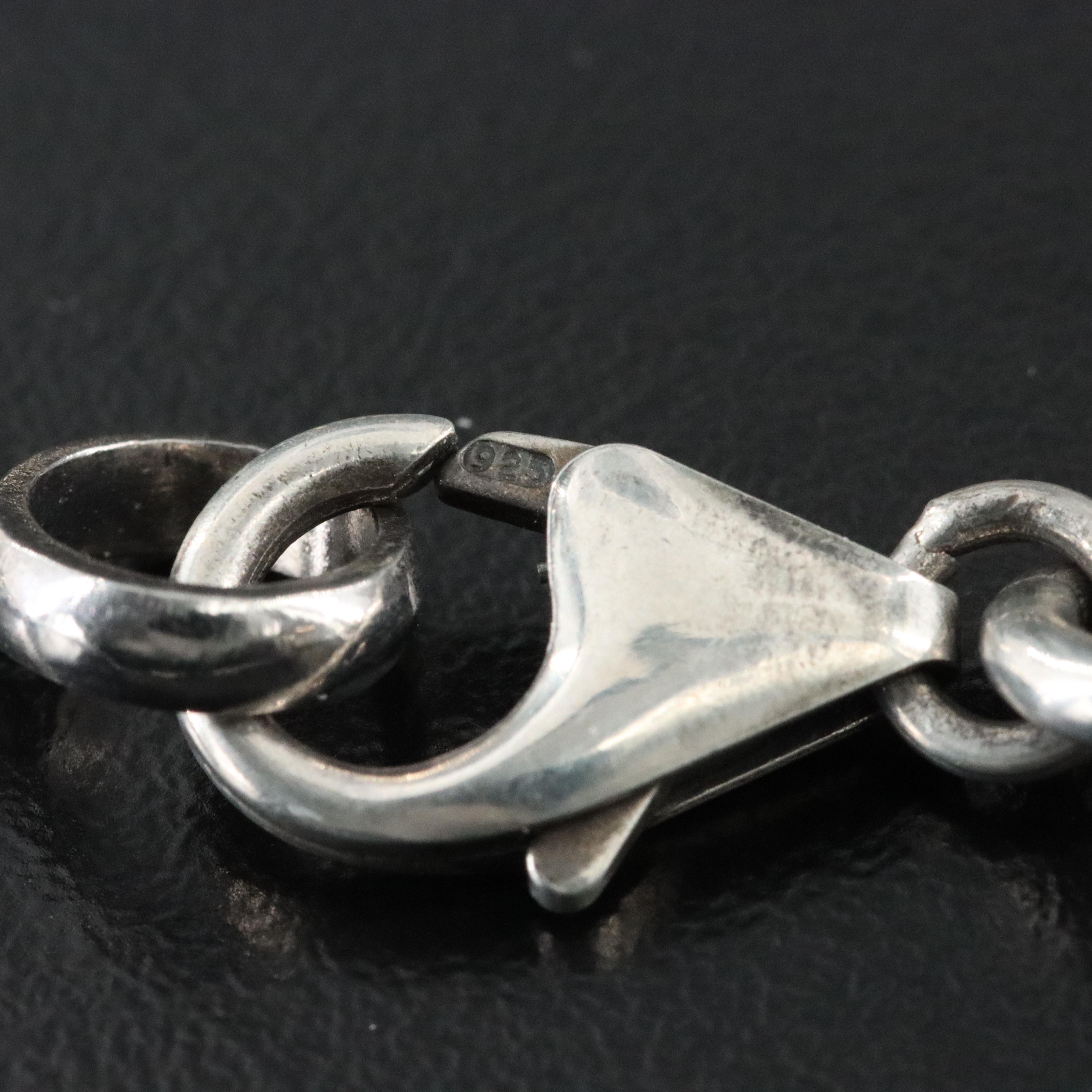 Sheryl Lowe Sterling Curb and Rolo Chain Necklace