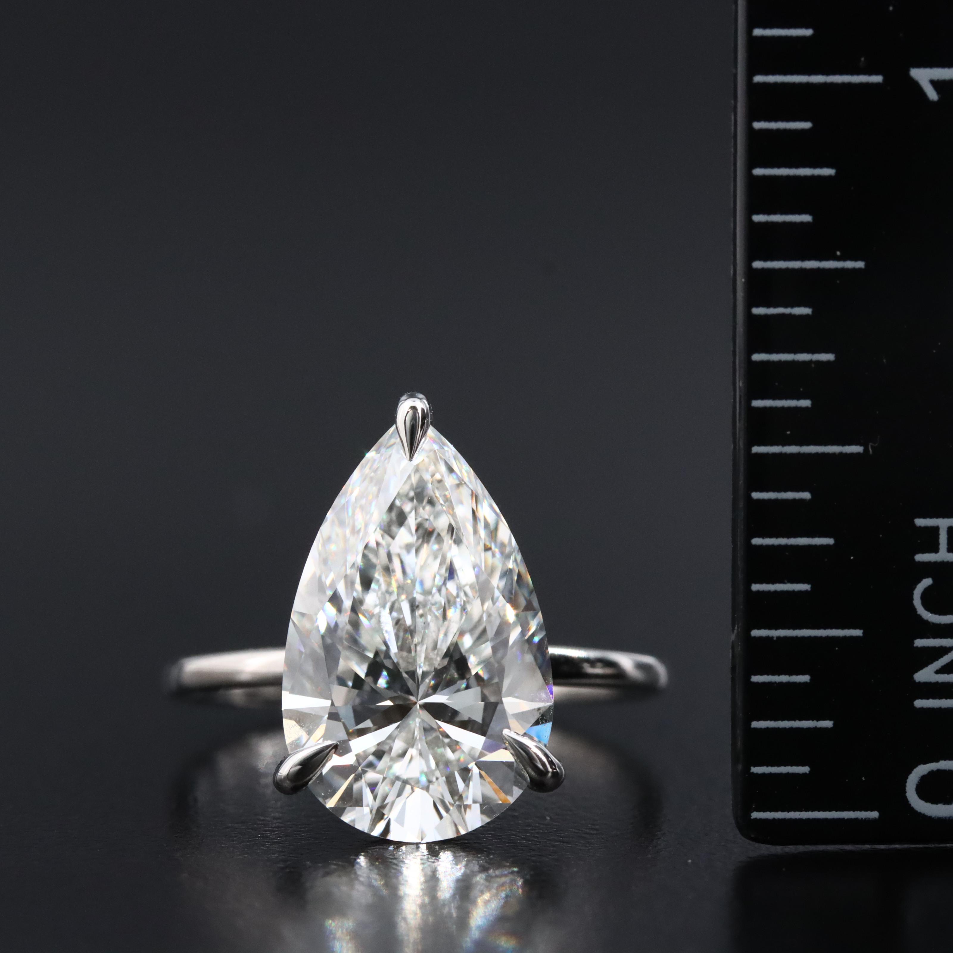 Platinum 4.91 CT Lab Grown Diamond Solitaire Diamond Ring with IGI Report
