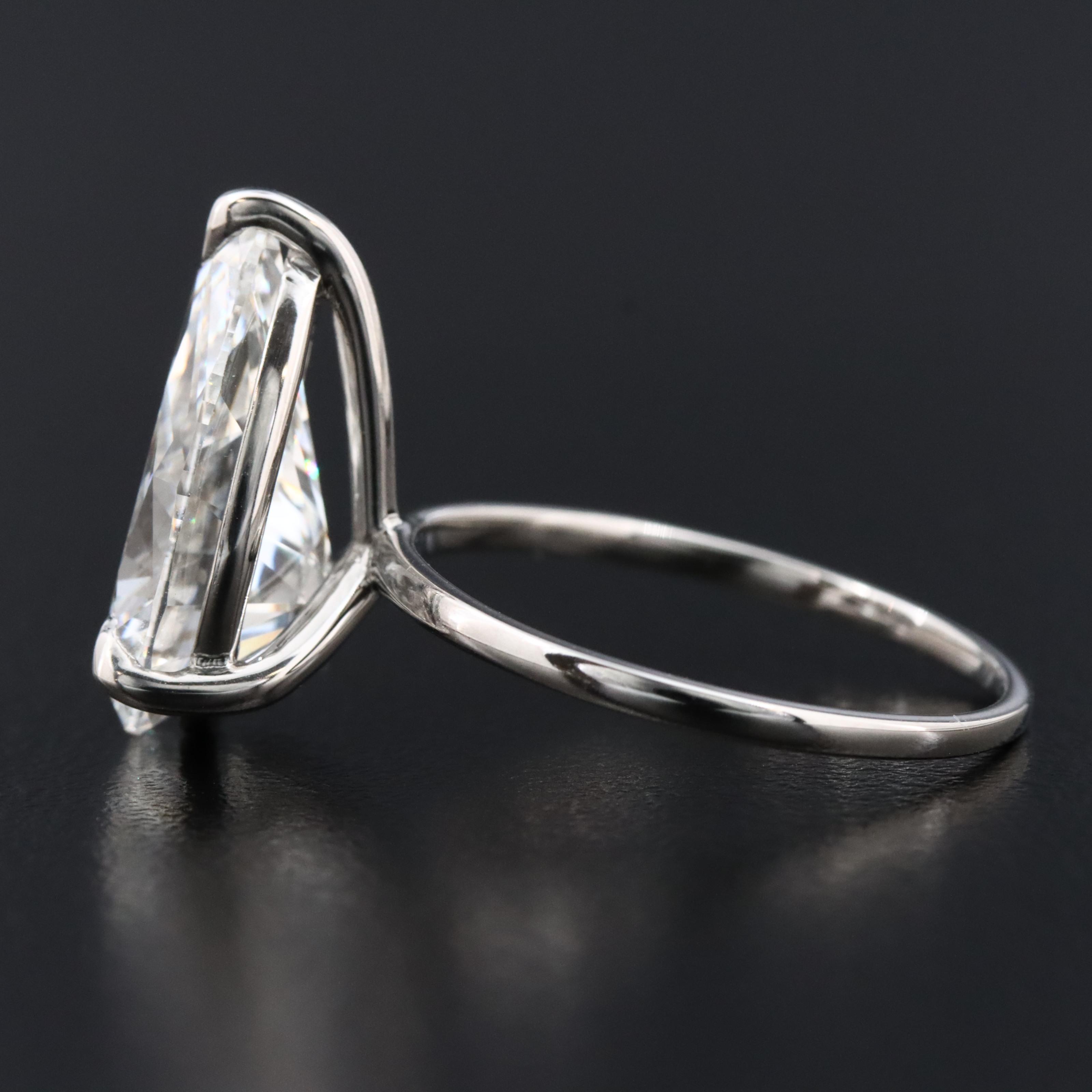 Platinum 4.91 CT Lab Grown Diamond Solitaire Diamond Ring with IGI Report