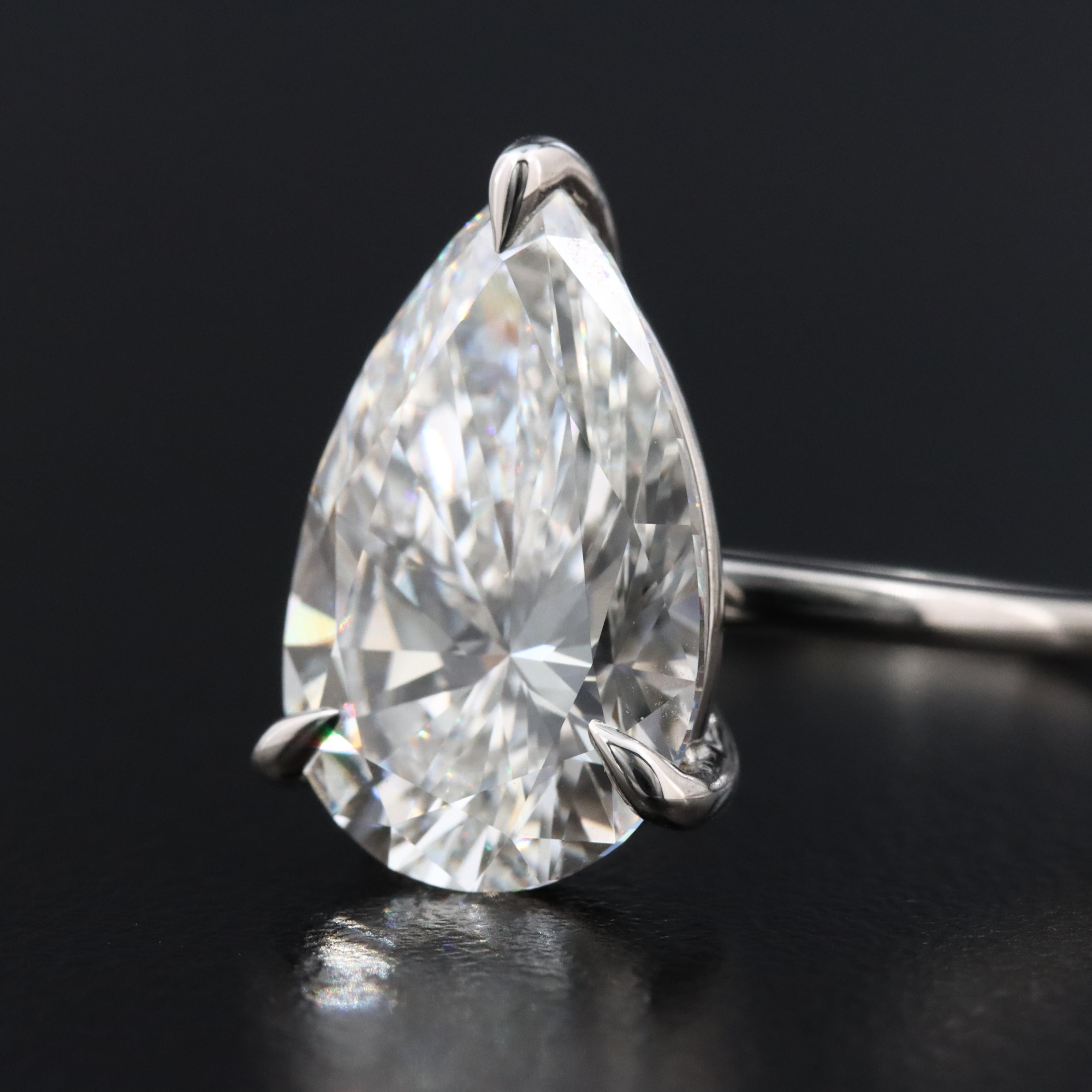 Platinum 4.91 CT Lab Grown Diamond Solitaire Diamond Ring with IGI Report