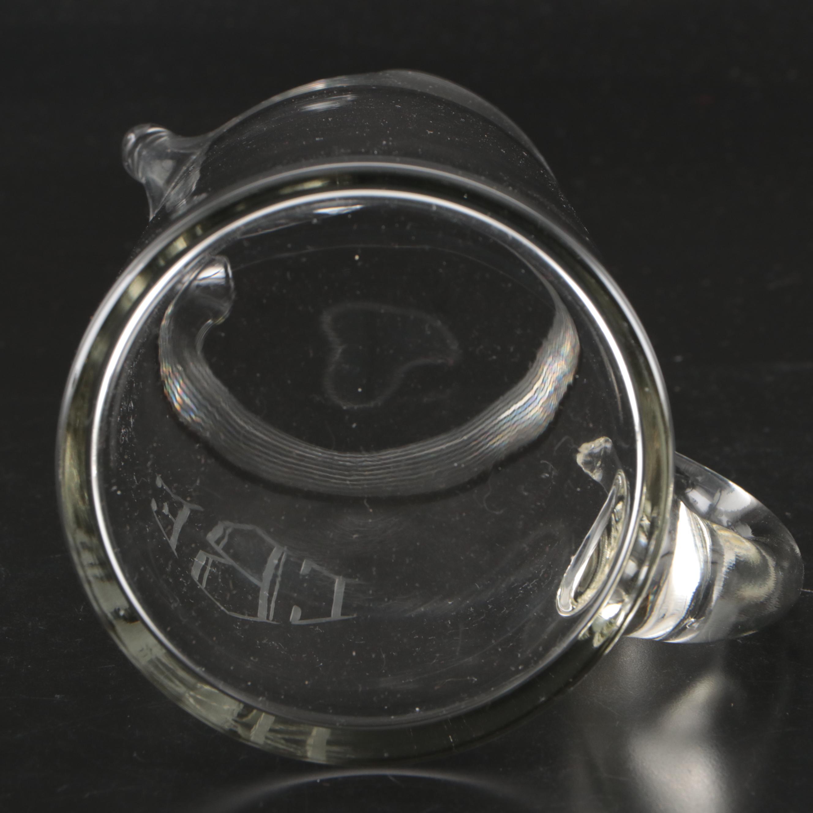 Dorothy Thorpe Style Monogrammed Pitcher and Tumblers, 20th Century