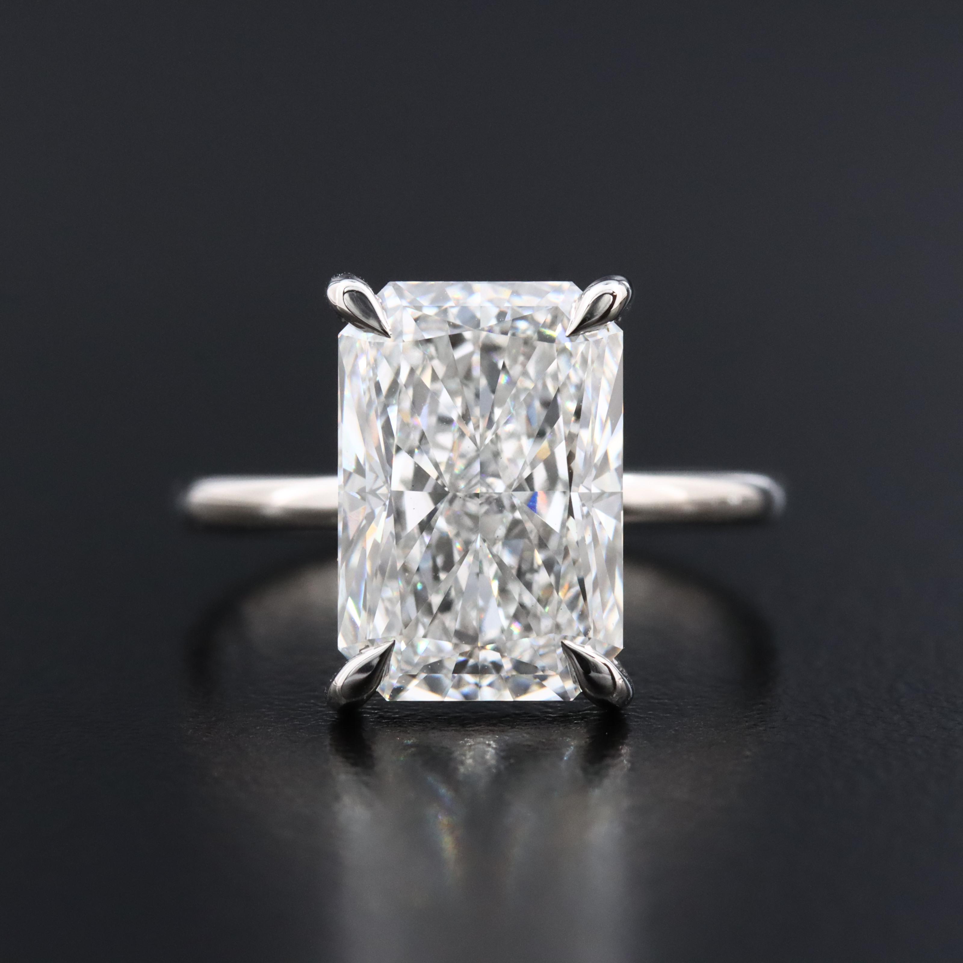 Platinum 4.94 CT Lab Grown Diamond Solitaire Ring with IGI Report