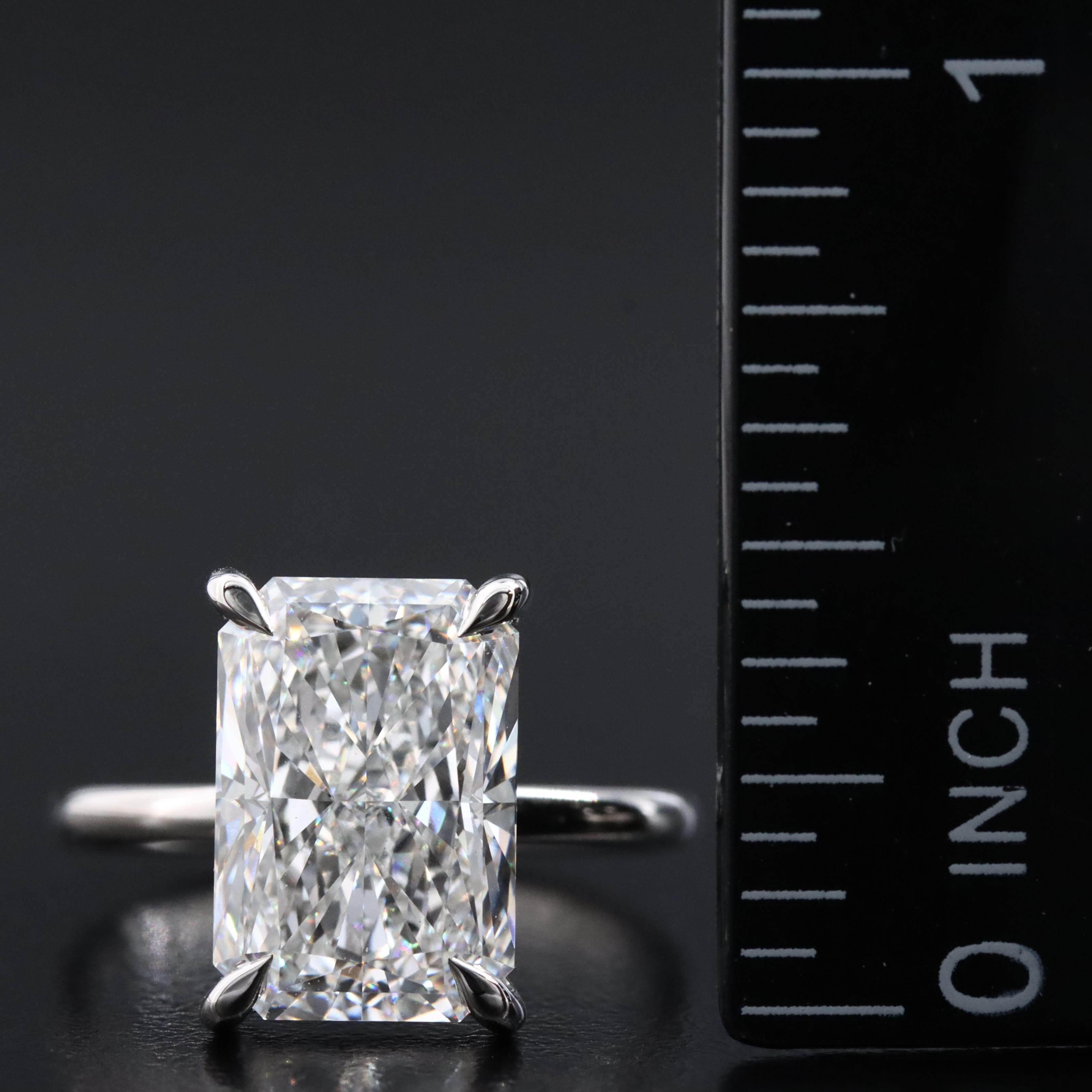 Platinum 4.94 CT Lab Grown Diamond Solitaire Ring with IGI Report