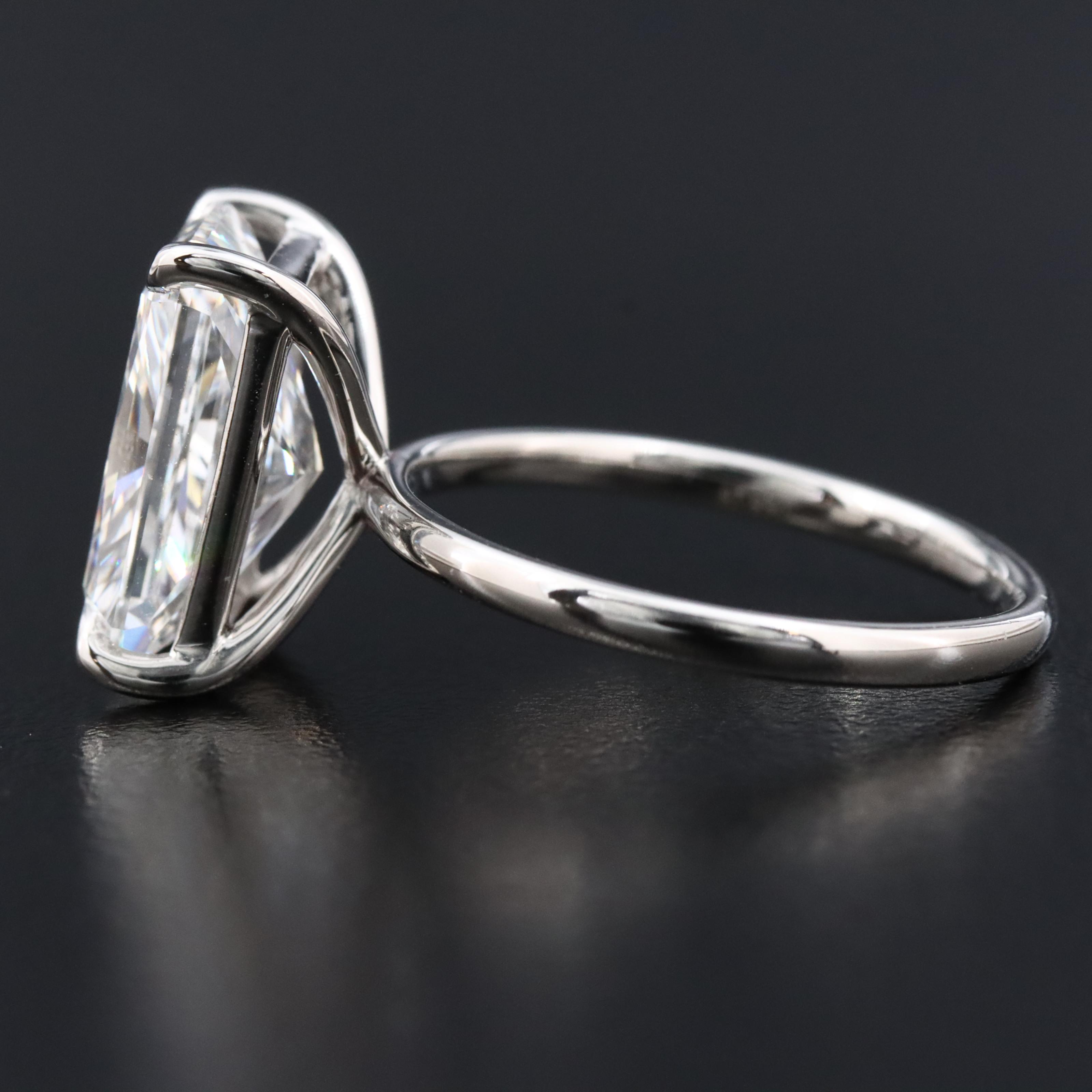 Platinum 4.94 CT Lab Grown Diamond Solitaire Ring with IGI Report