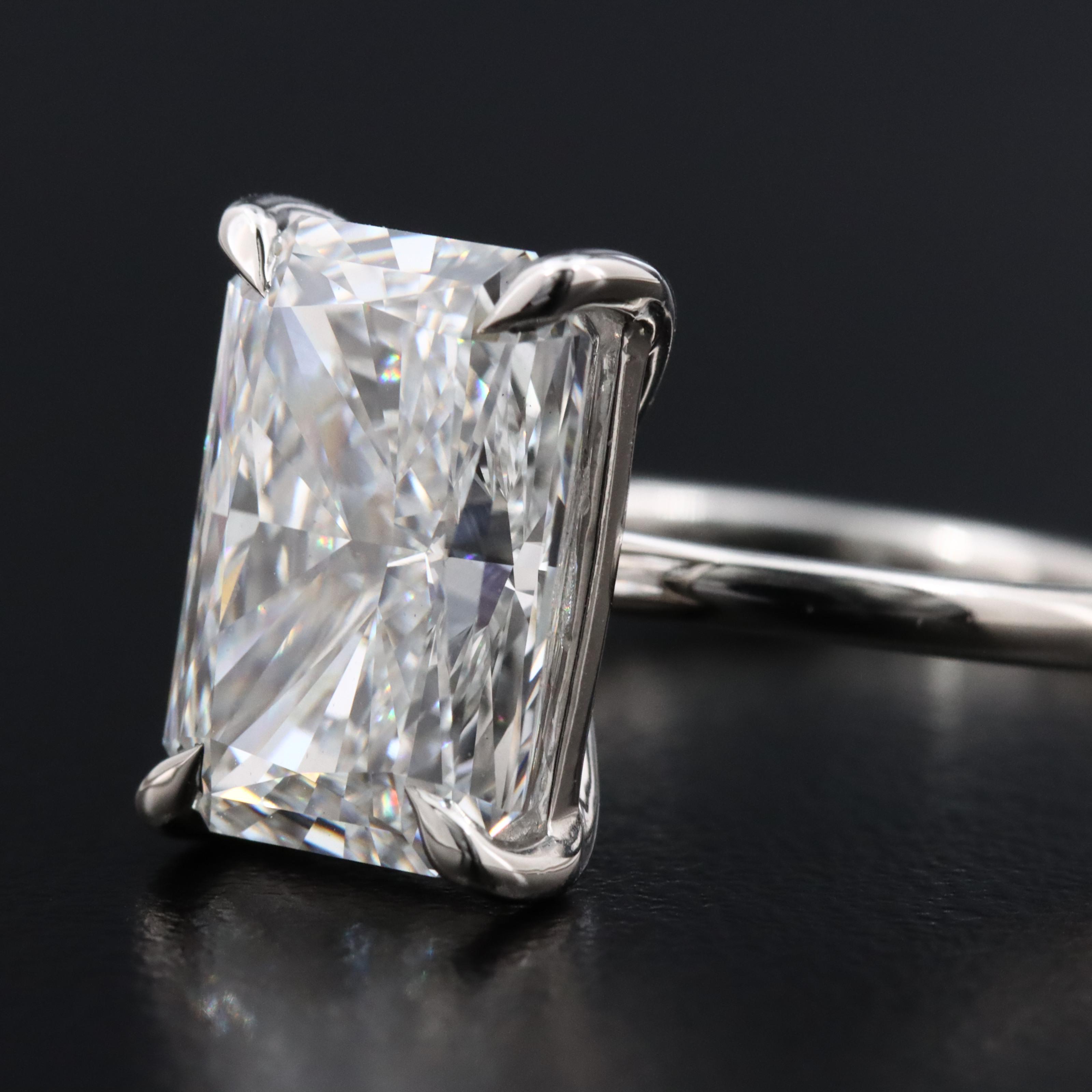 Platinum 4.94 CT Lab Grown Diamond Solitaire Ring with IGI Report