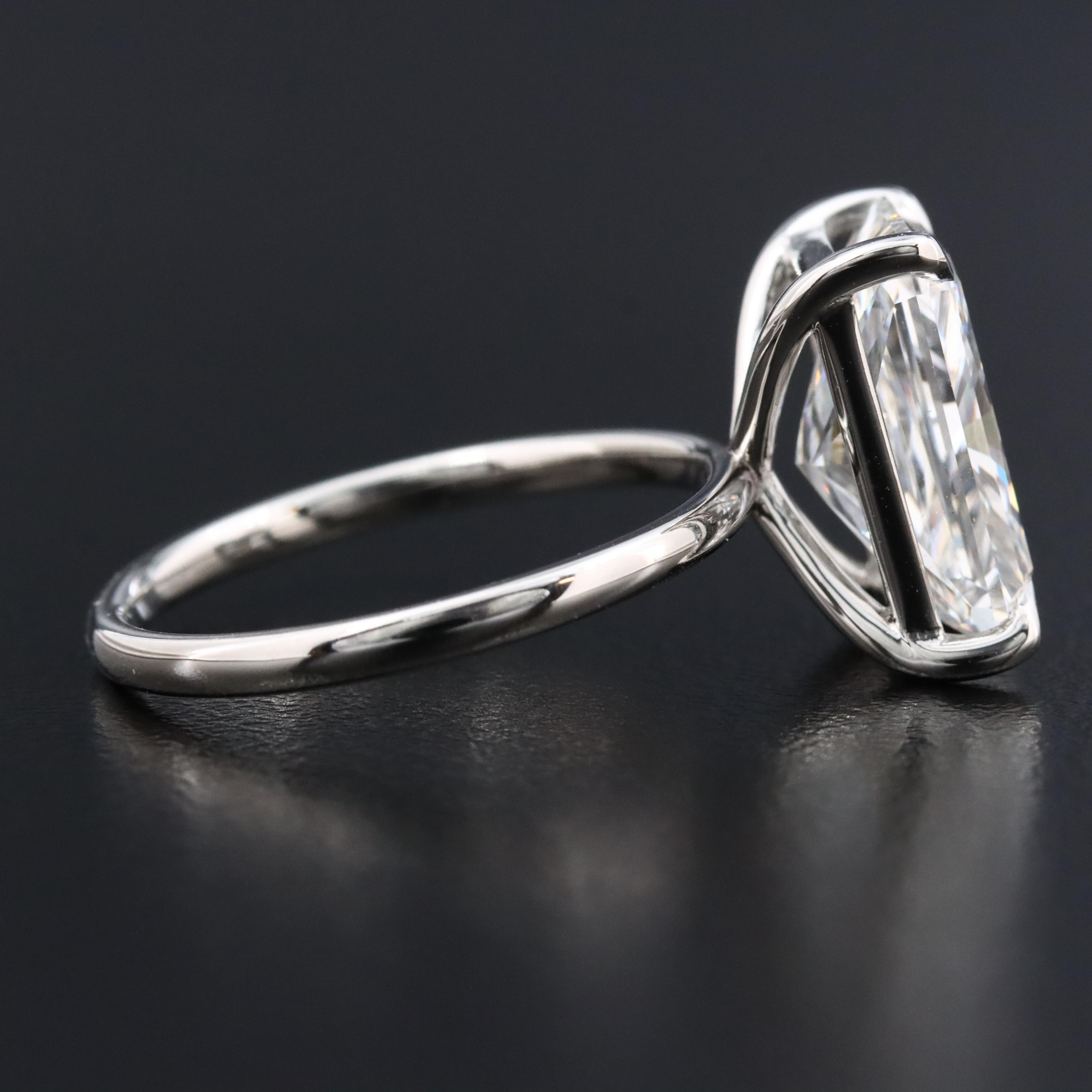 Platinum 4.94 CT Lab Grown Diamond Solitaire Ring with IGI Report