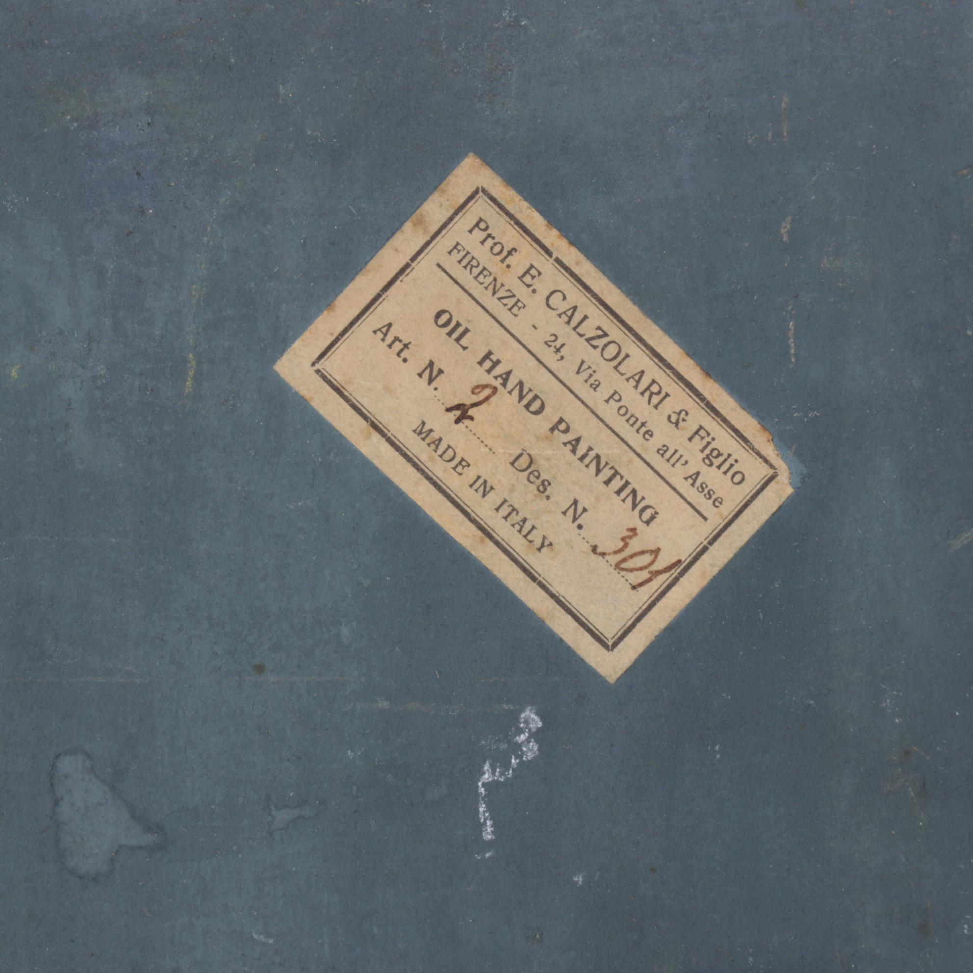 M. Carlozi Oil on Board Painting of Tuscan Landscape