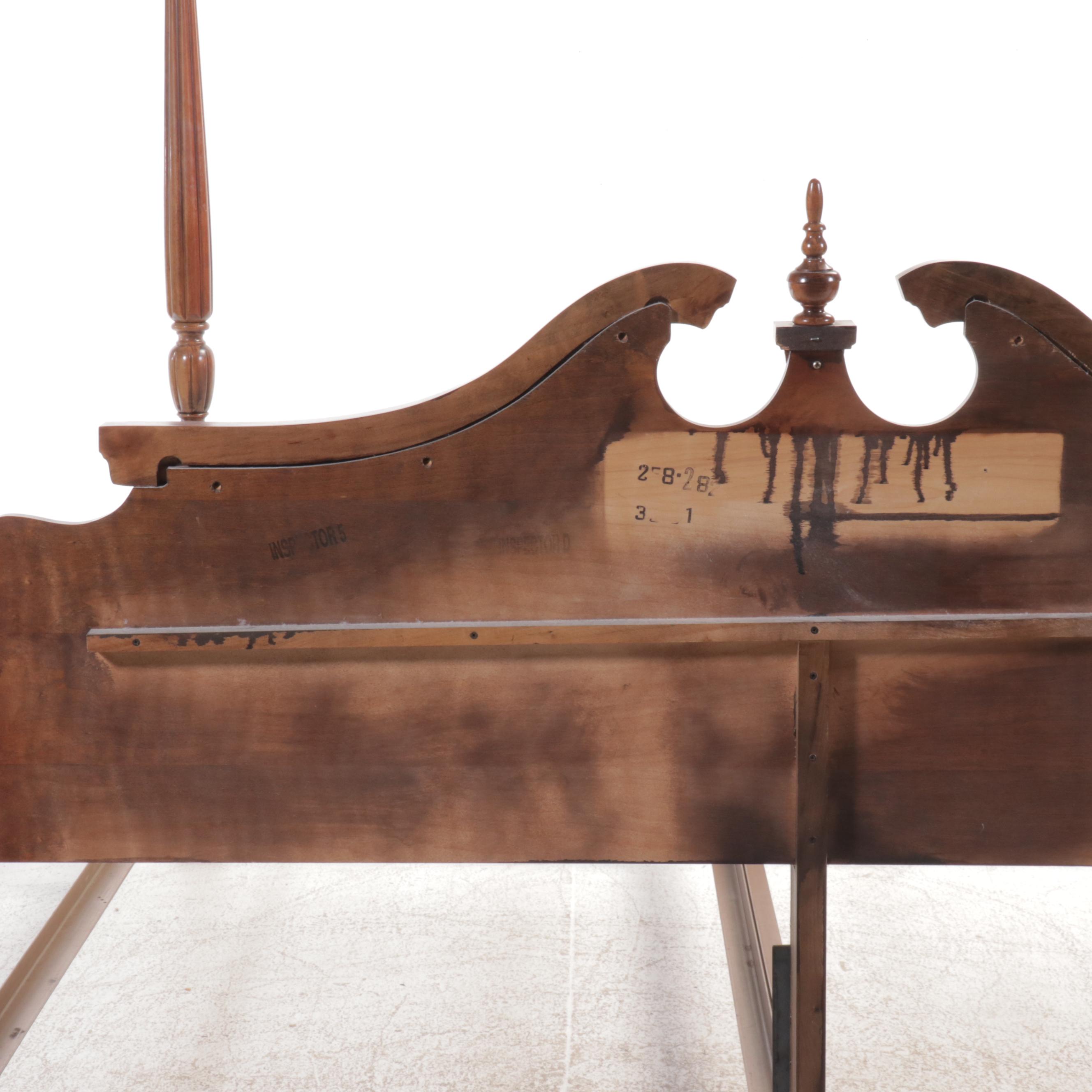 Hood Furniture Federal Mahogany Finish Rice Grain King Size Four-Poster Bed