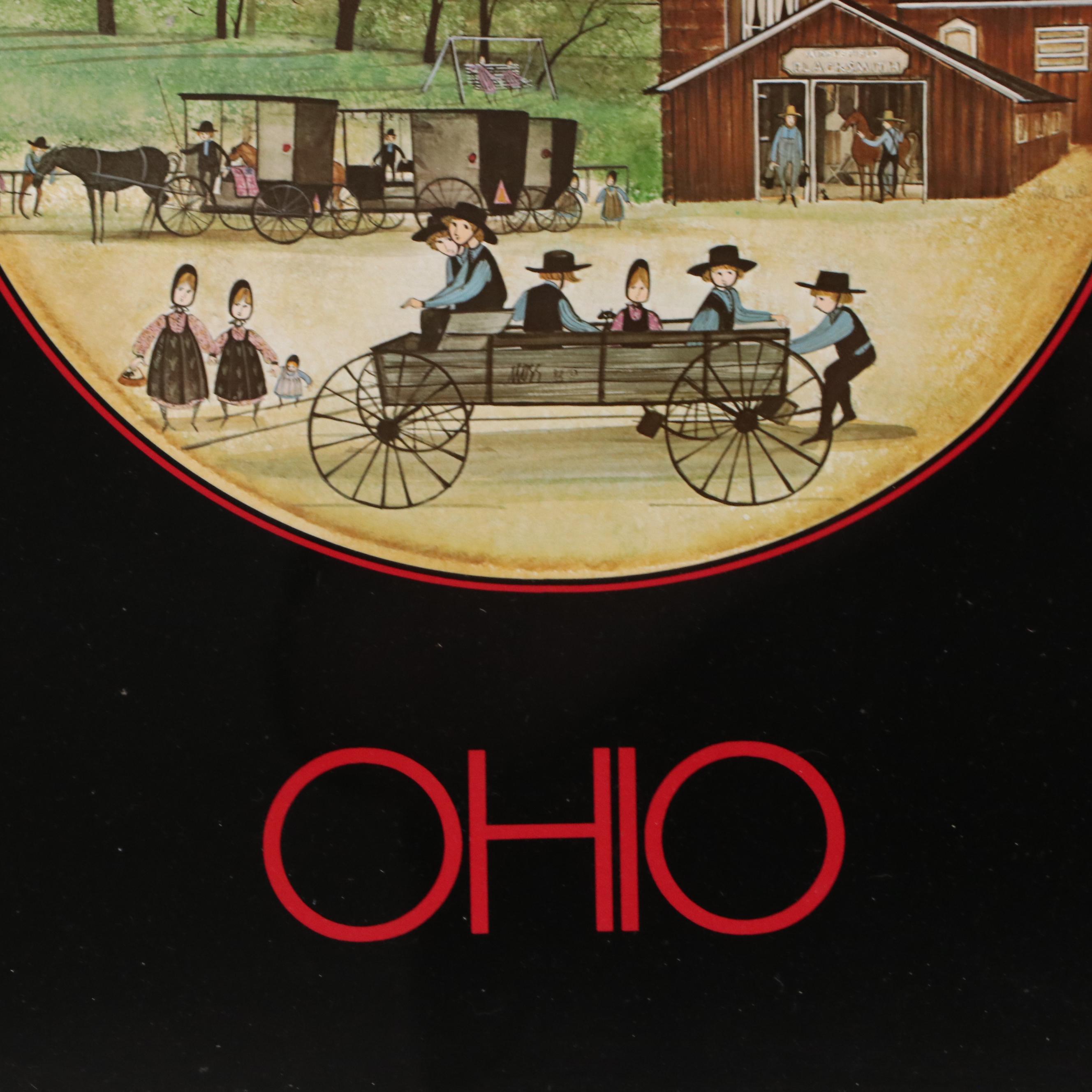 Offset Lithograph Posters After Patricia Buckley Moss "Ohio" and "Indiana"