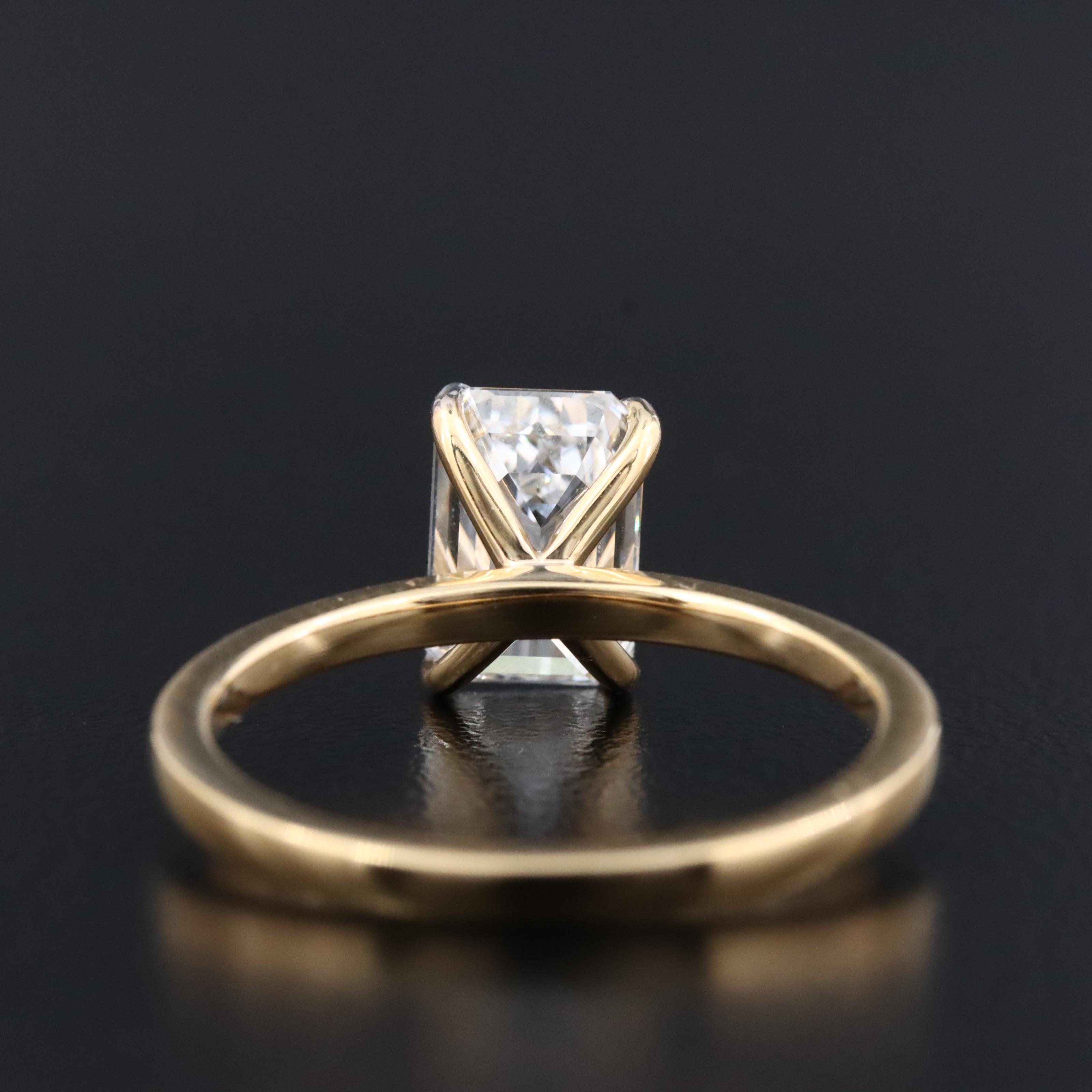 14K 1.60 CT Lab Grown Diamond Solitaire Ring with IGI Report