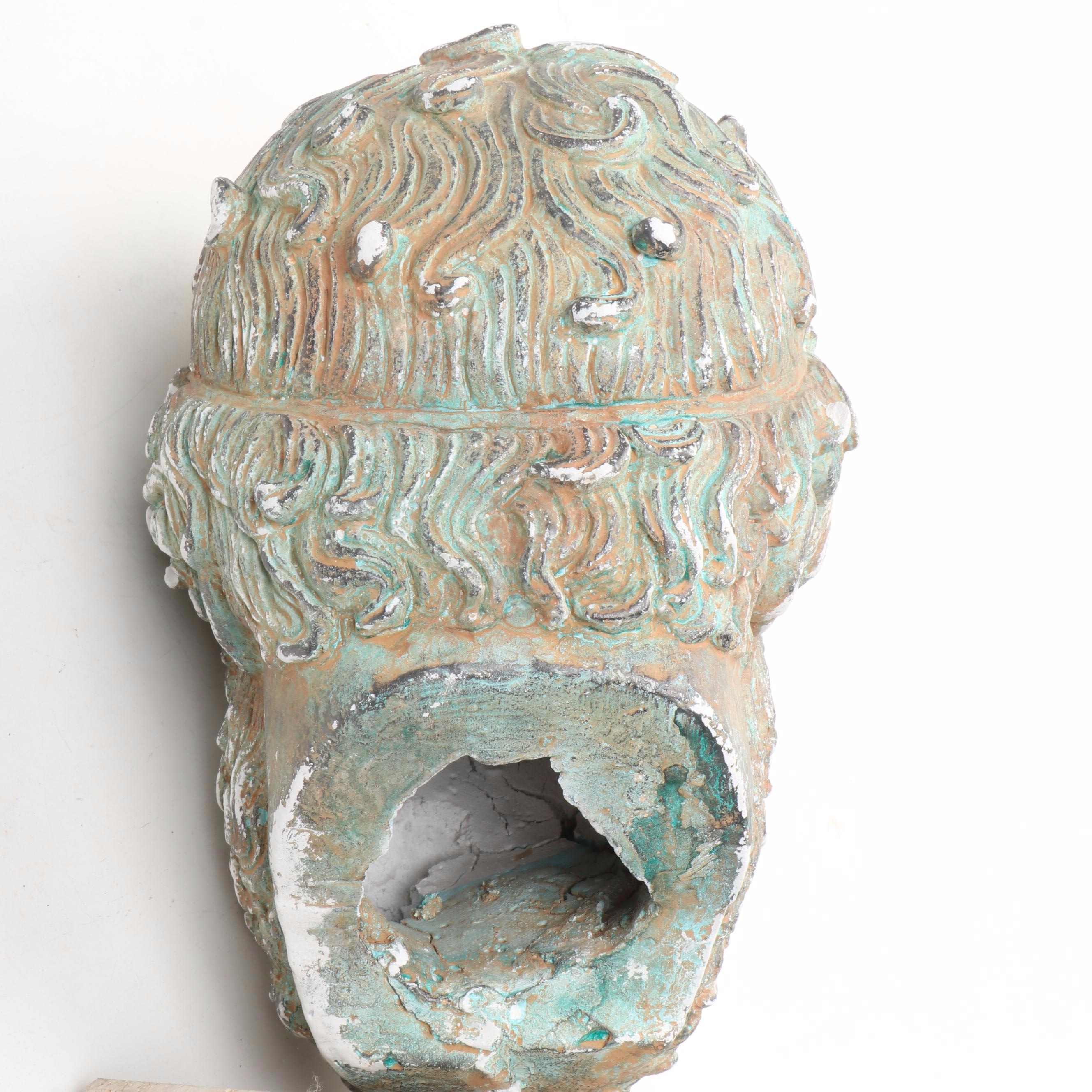 Hellenistic Greek Style Plaster Portrait Bust from Olympia Museum "Boxer"