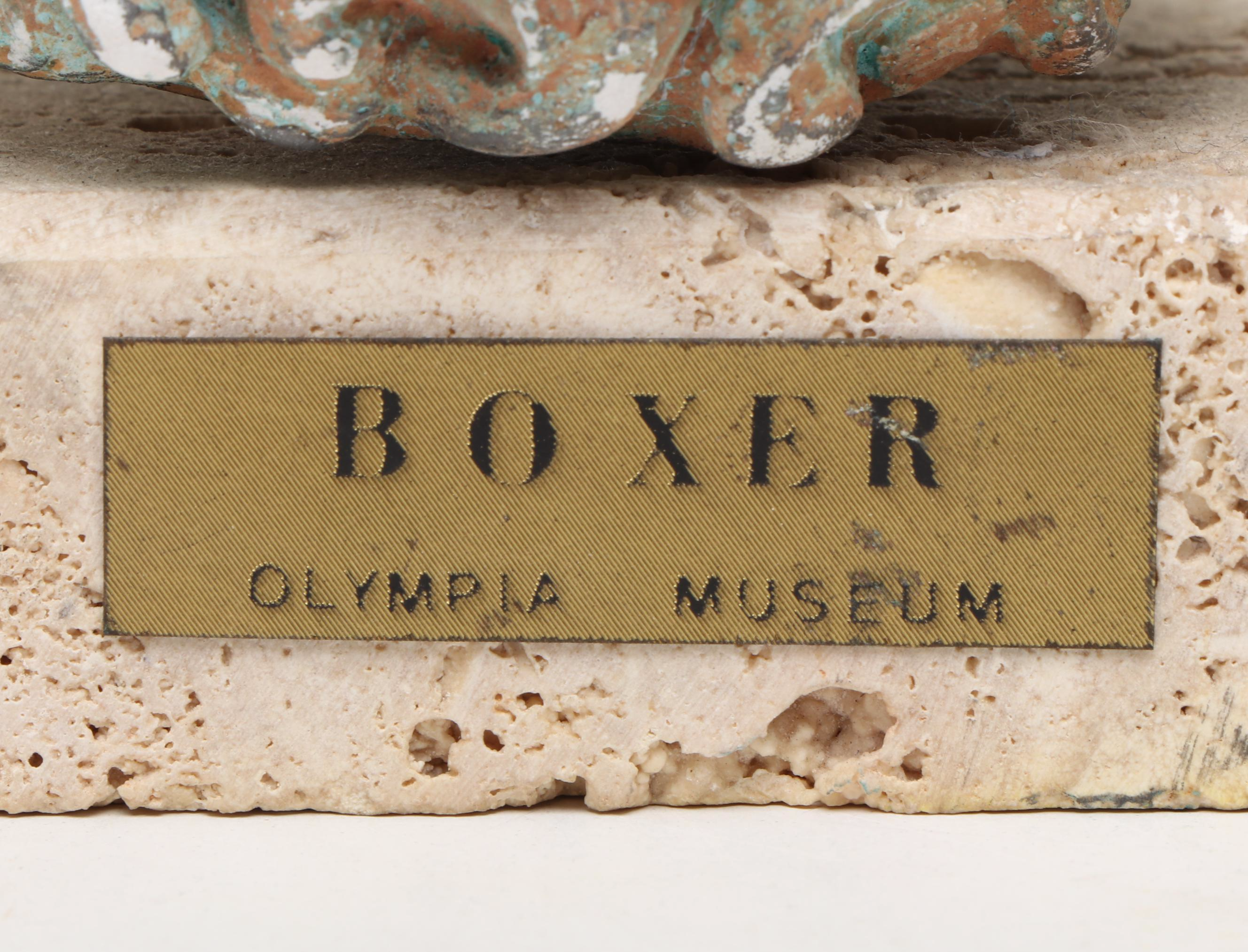 Hellenistic Greek Style Plaster Portrait Bust from Olympia Museum "Boxer"