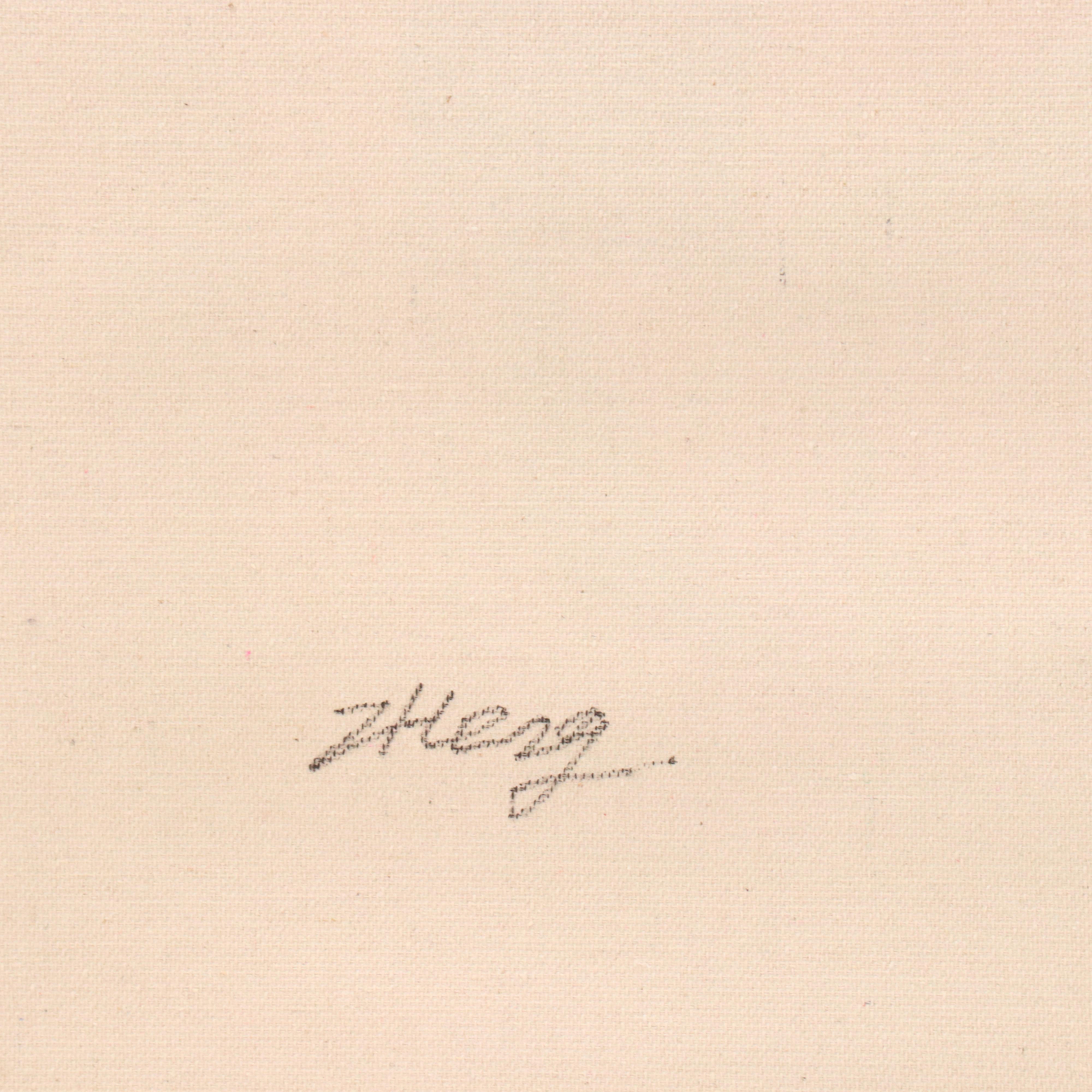 Zheng Oil Painting of Abstract Geometric Tulip, 21st Century