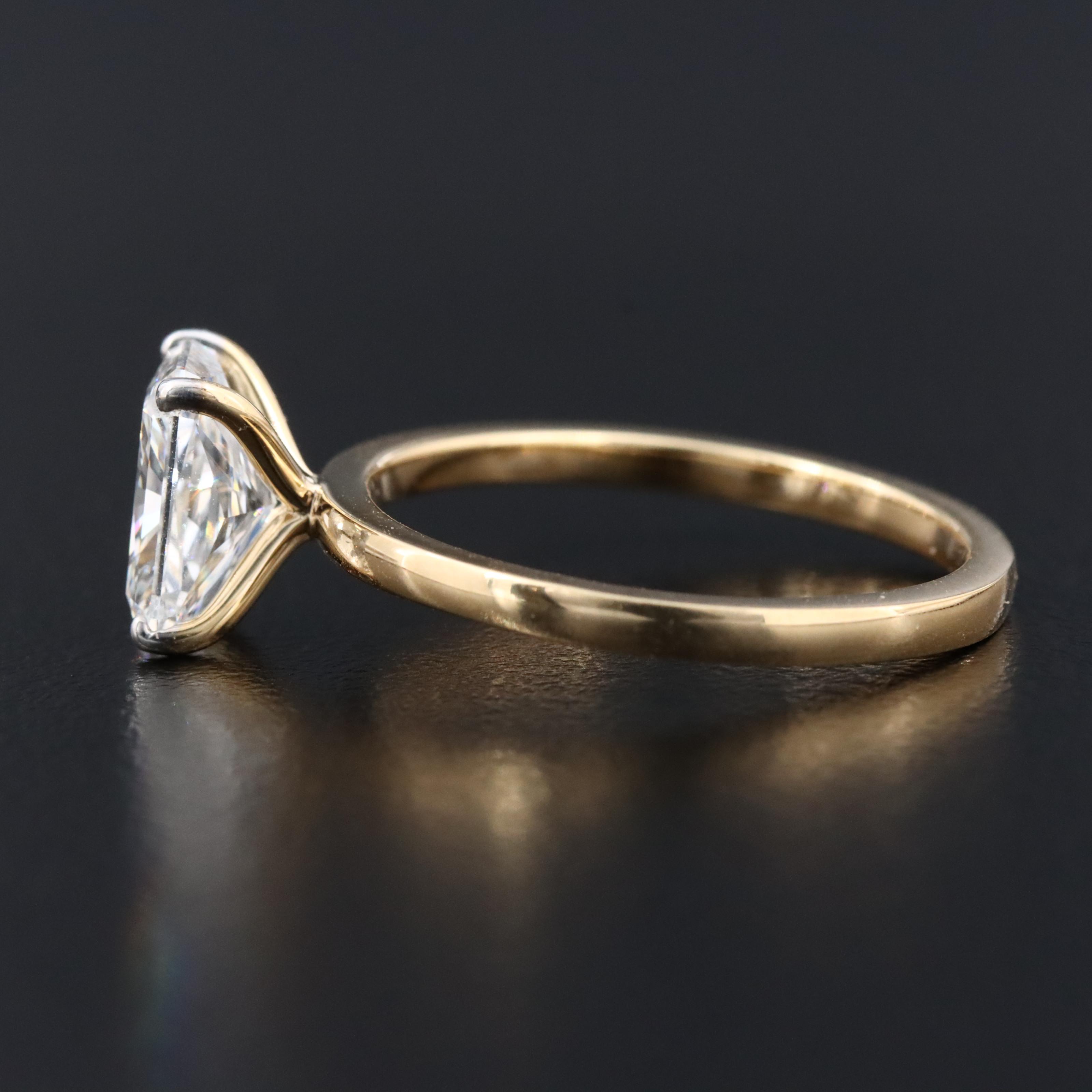 14K 1.55 CT Lab Grown Diamond Solitaire Ring with IGI Report