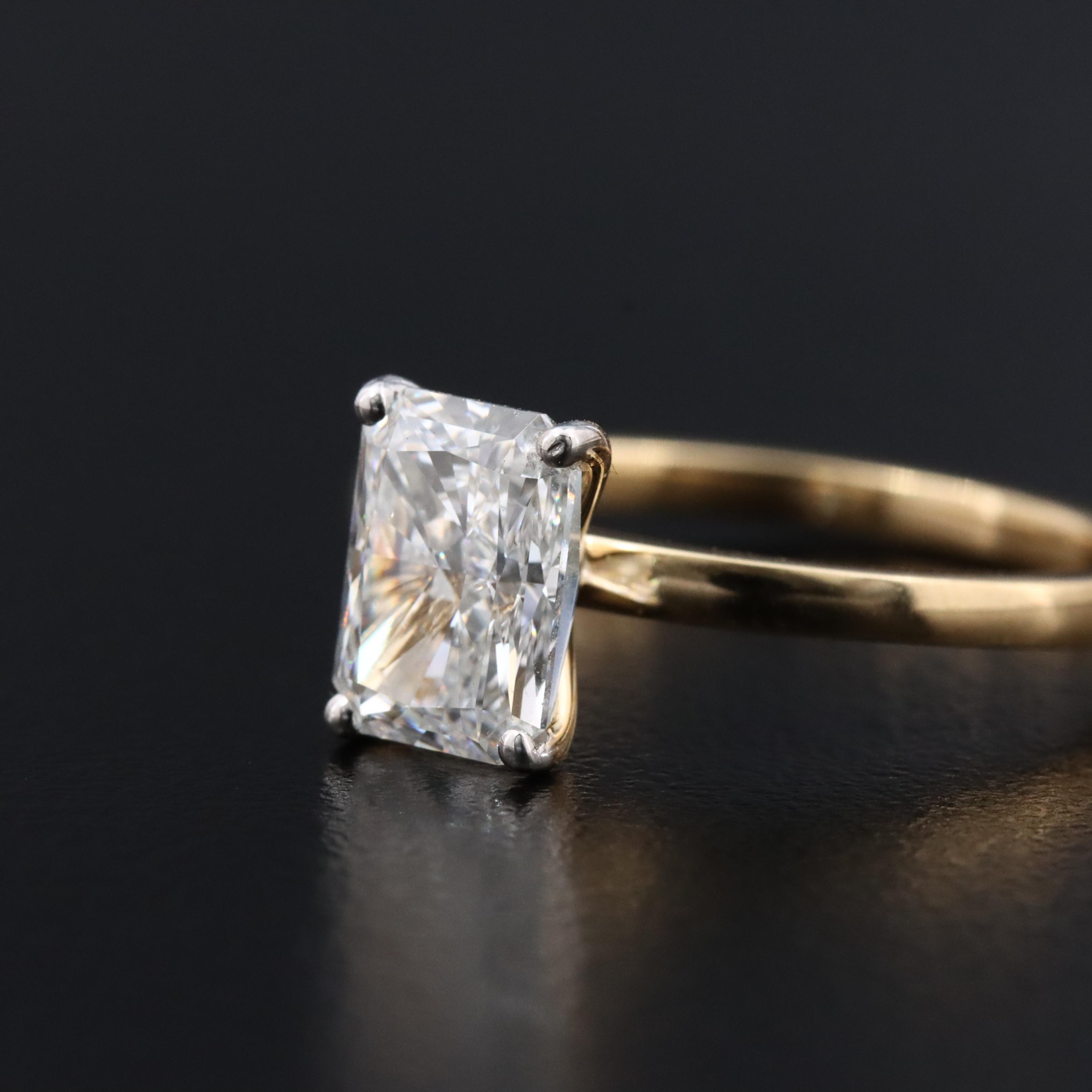 14K 1.55 CT Lab Grown Diamond Solitaire Ring with IGI Report