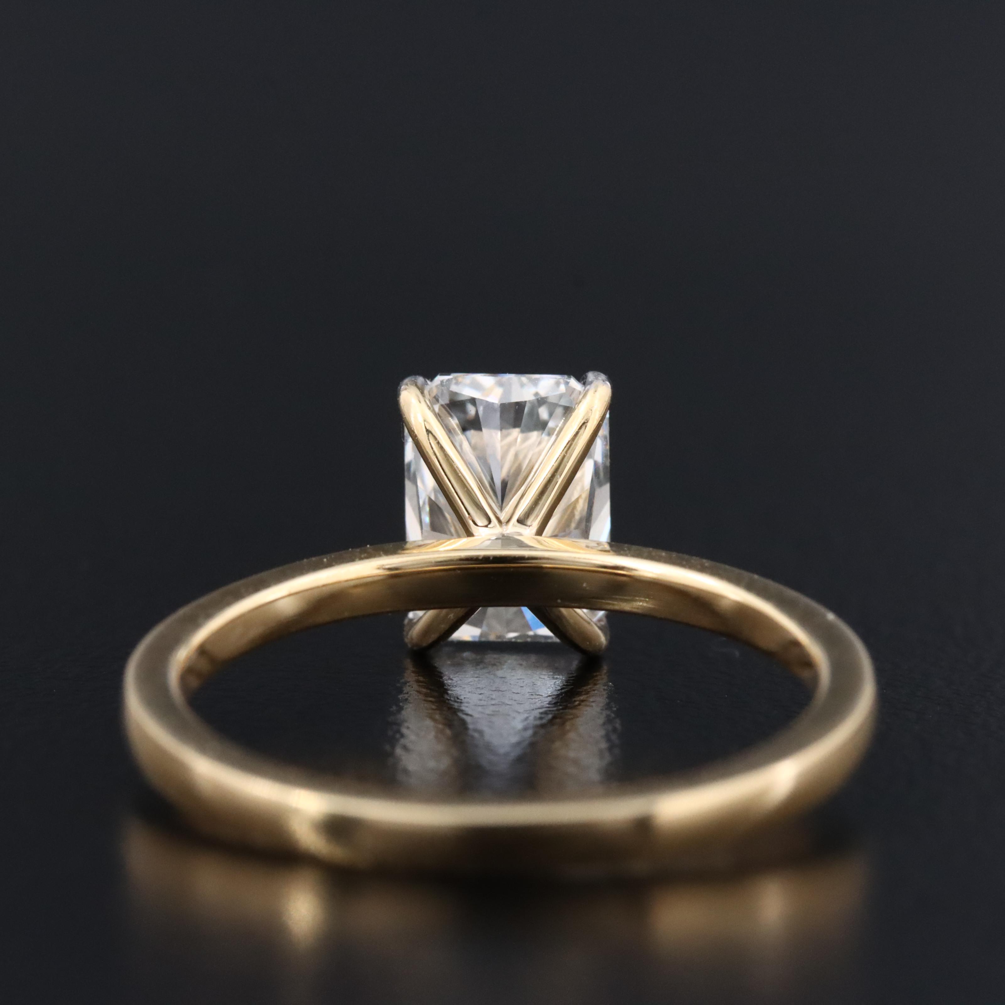 14K 1.55 CT Lab Grown Diamond Solitaire Ring with IGI Report