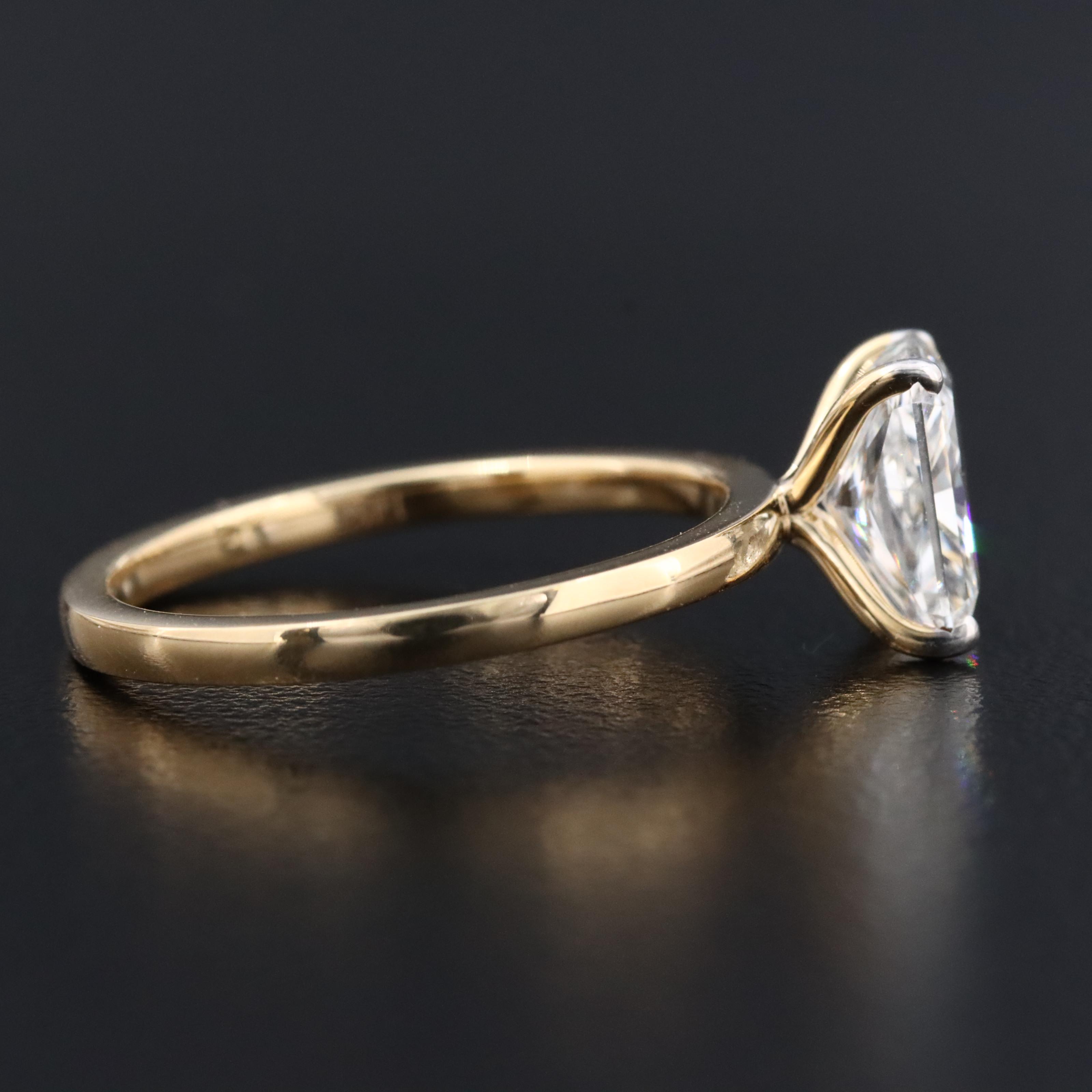 14K 1.55 CT Lab Grown Diamond Solitaire Ring with IGI Report