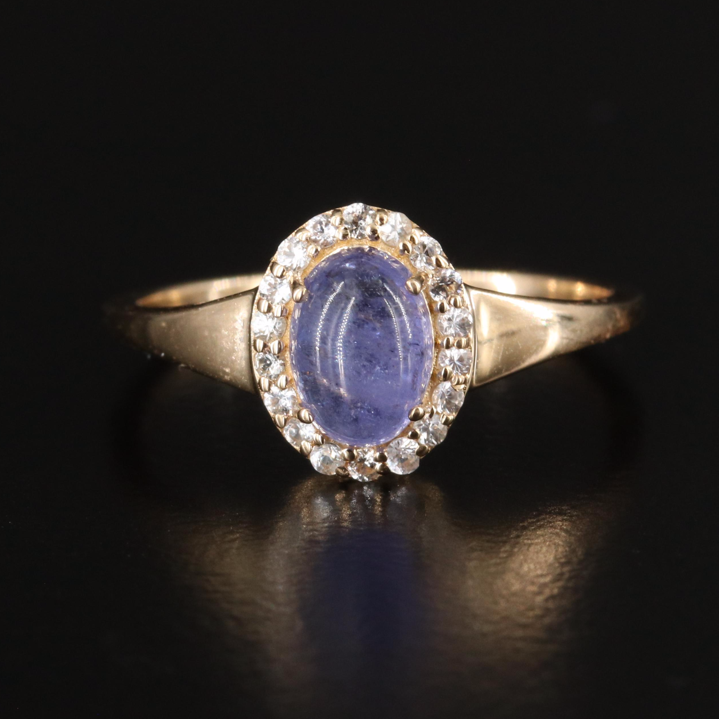 14K Tanzanite and White Sapphire Ring