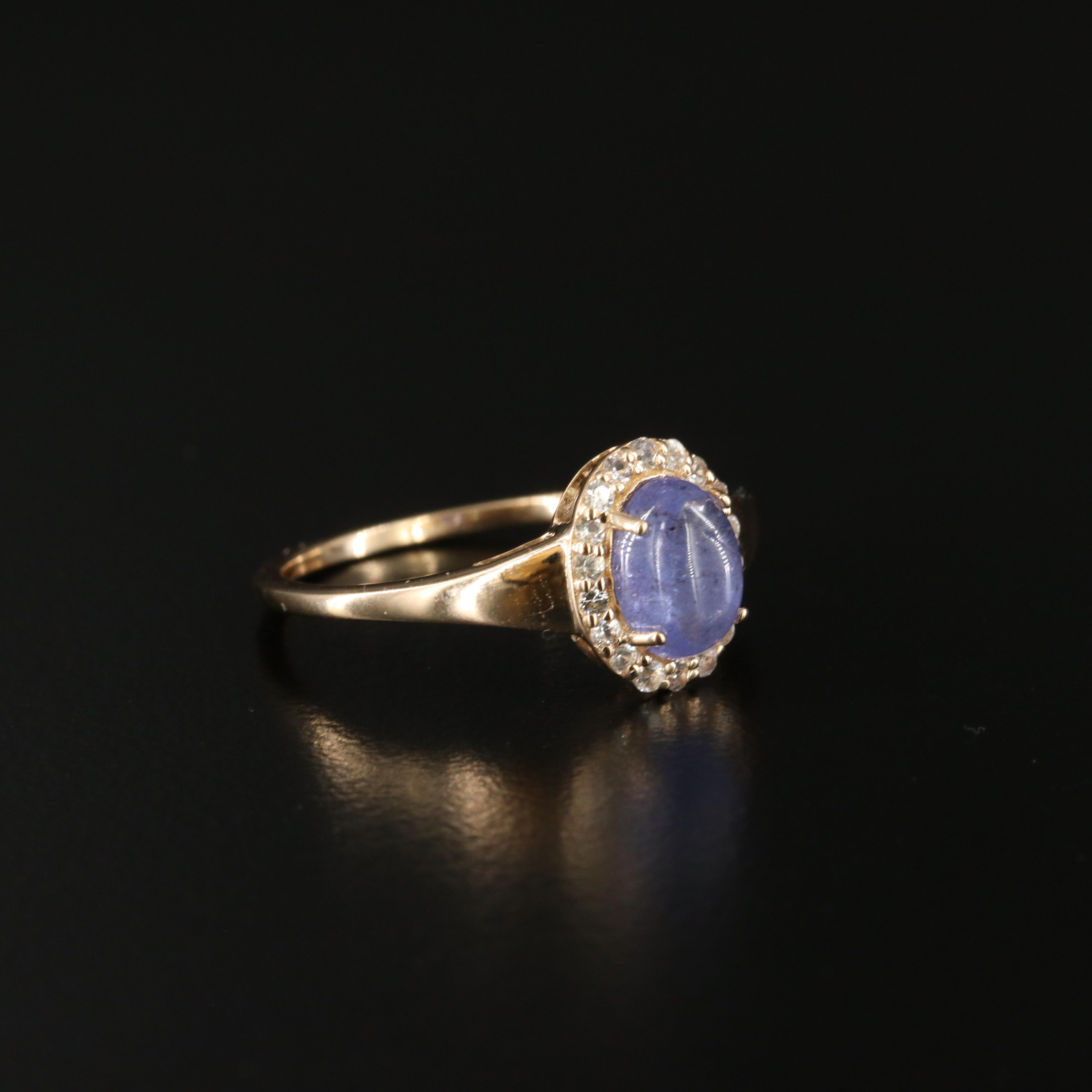 14K Tanzanite and White Sapphire Ring