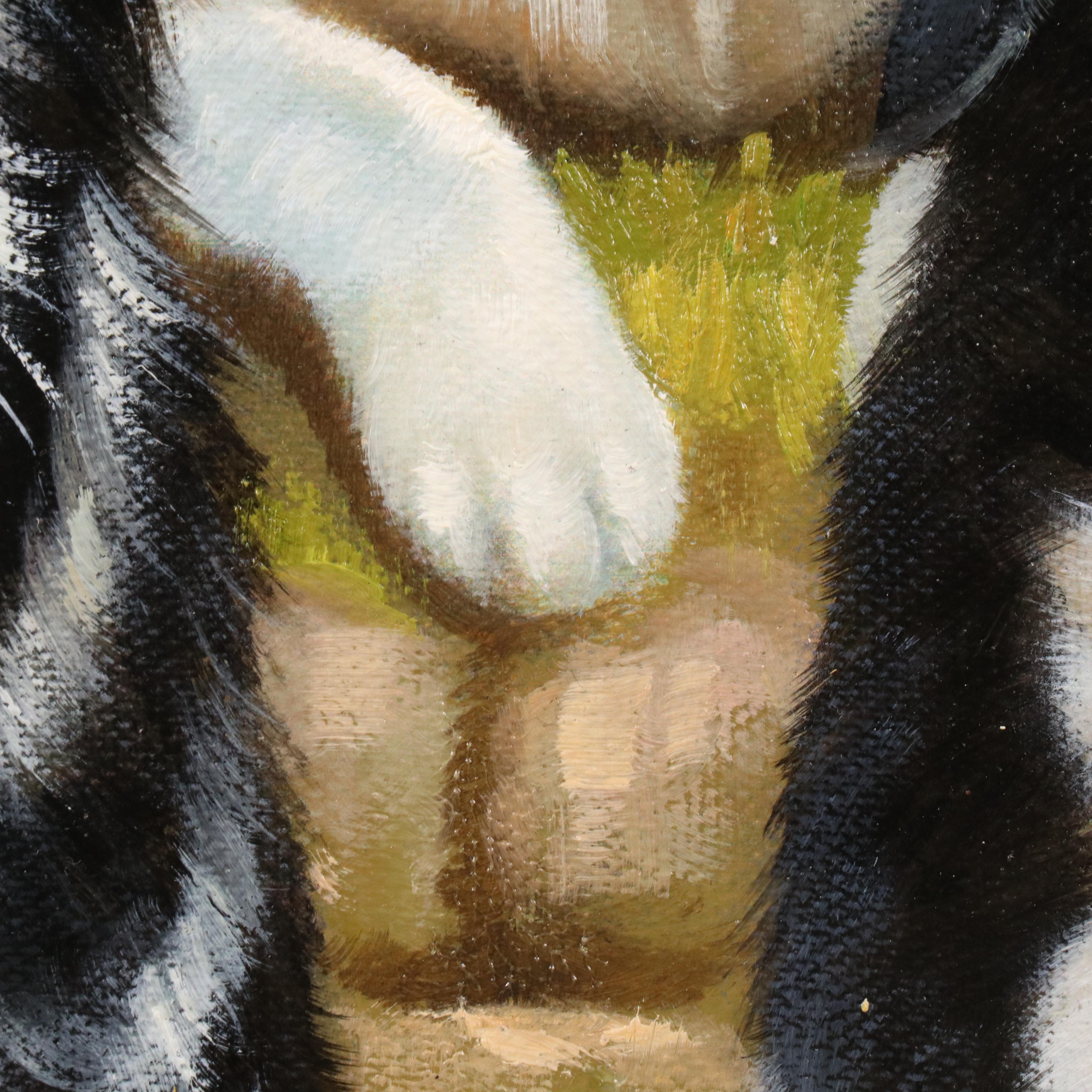 Castello Oil Painting of Border Collies After John Trickett, 21st Century