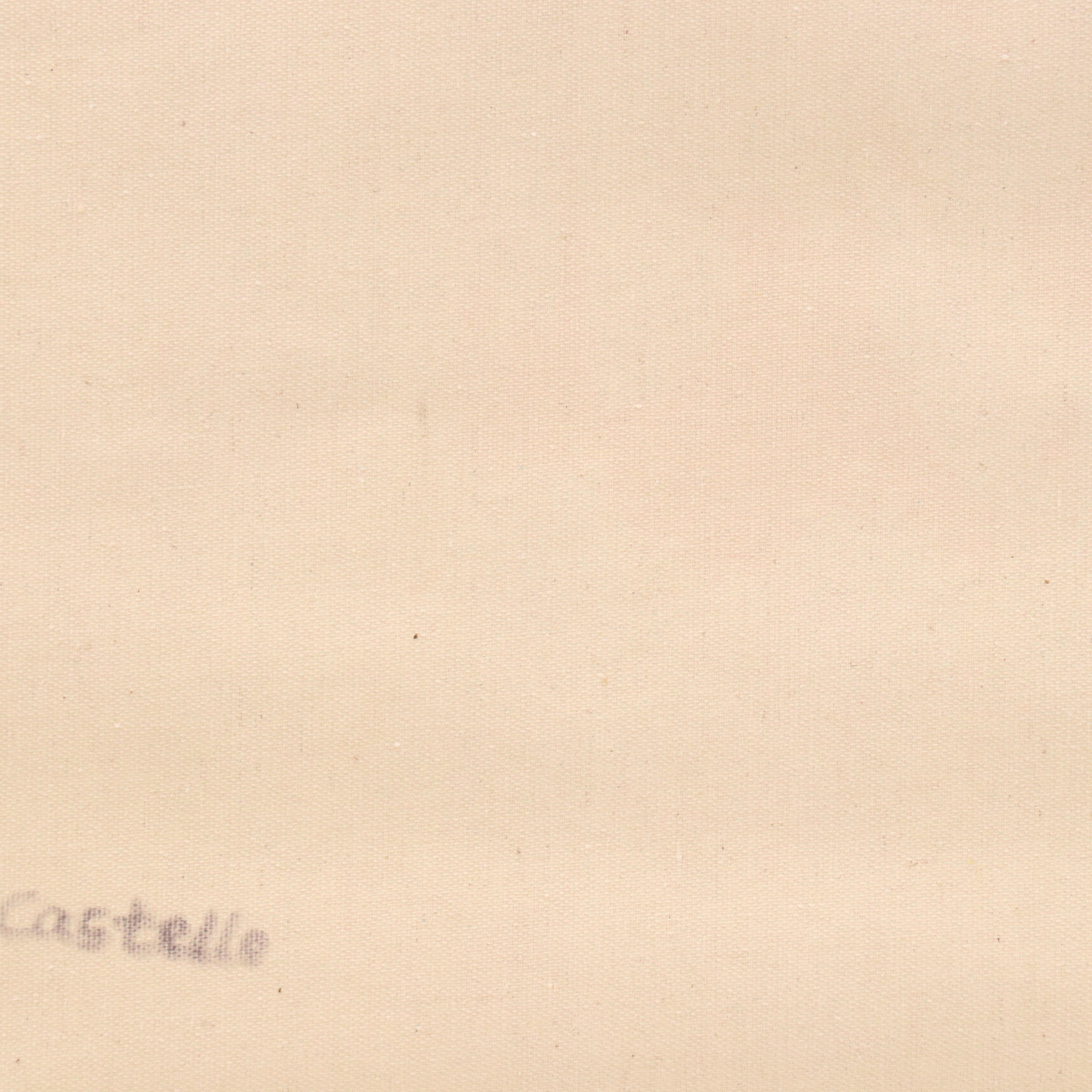 Castello Oil Painting of Cow with Blue Flowers, 21st Century