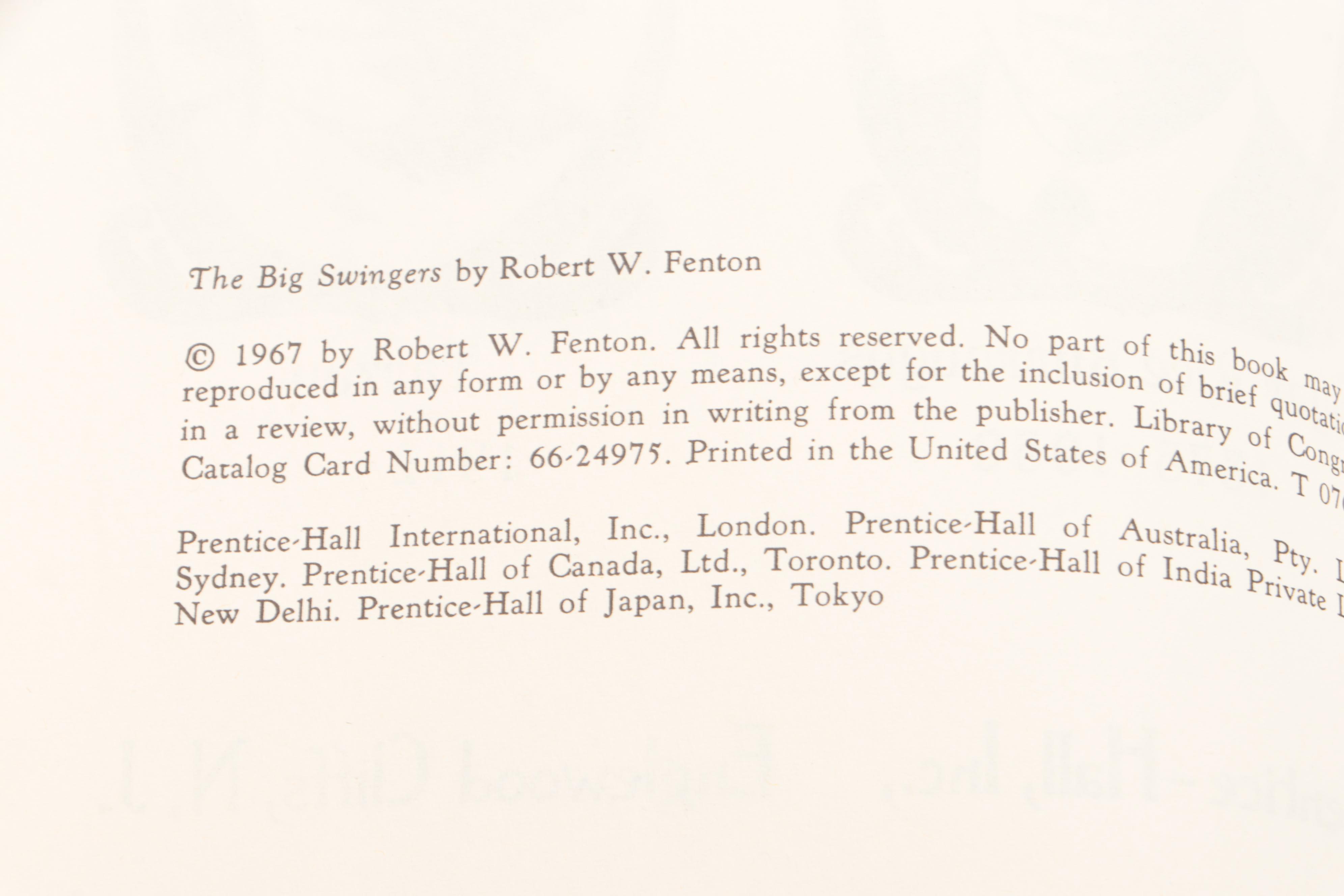 First Edition "The Big Swingers" by Robert W. Fenton with "The Jungle Tales"