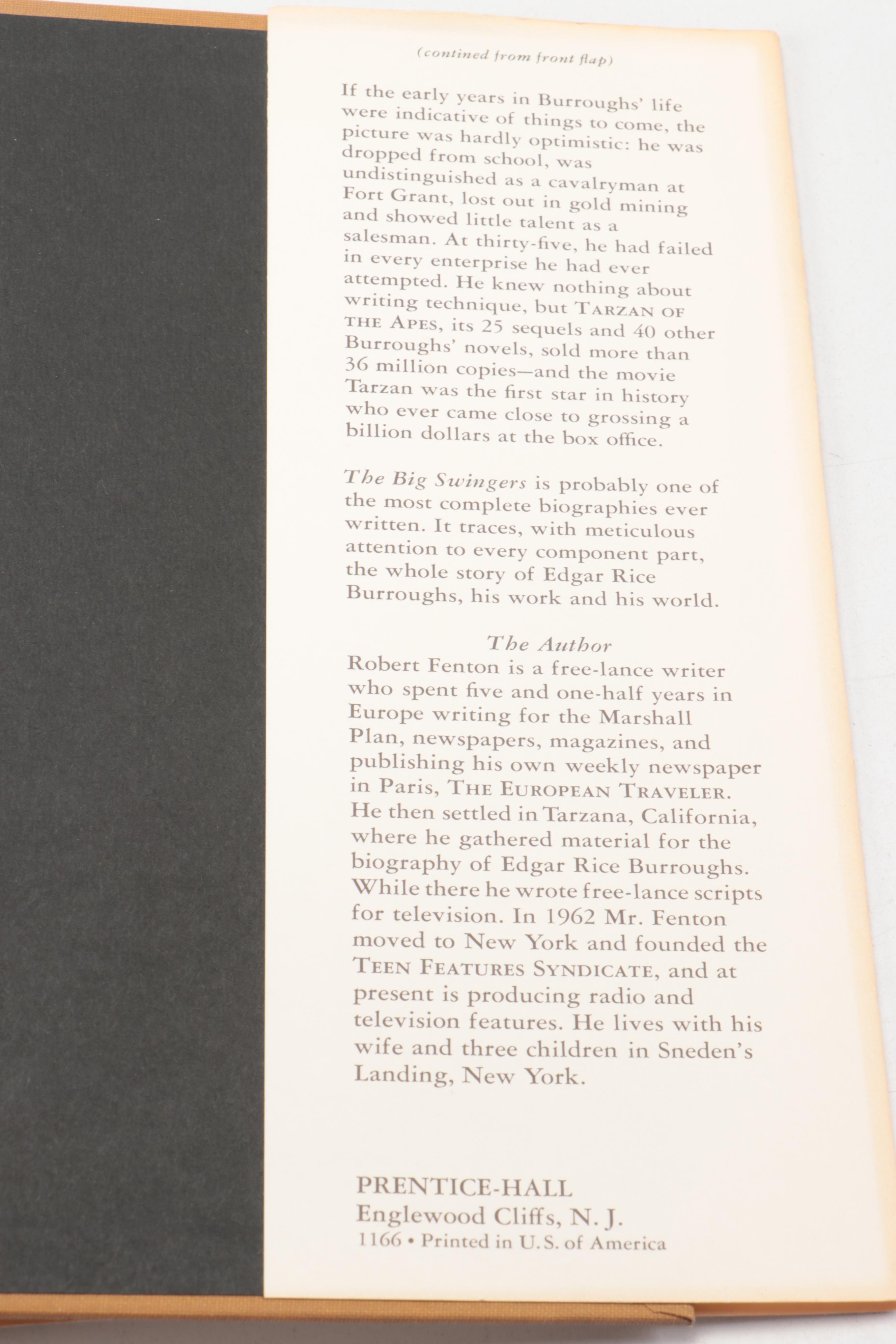 First Edition "The Big Swingers" by Robert W. Fenton with "The Jungle Tales"