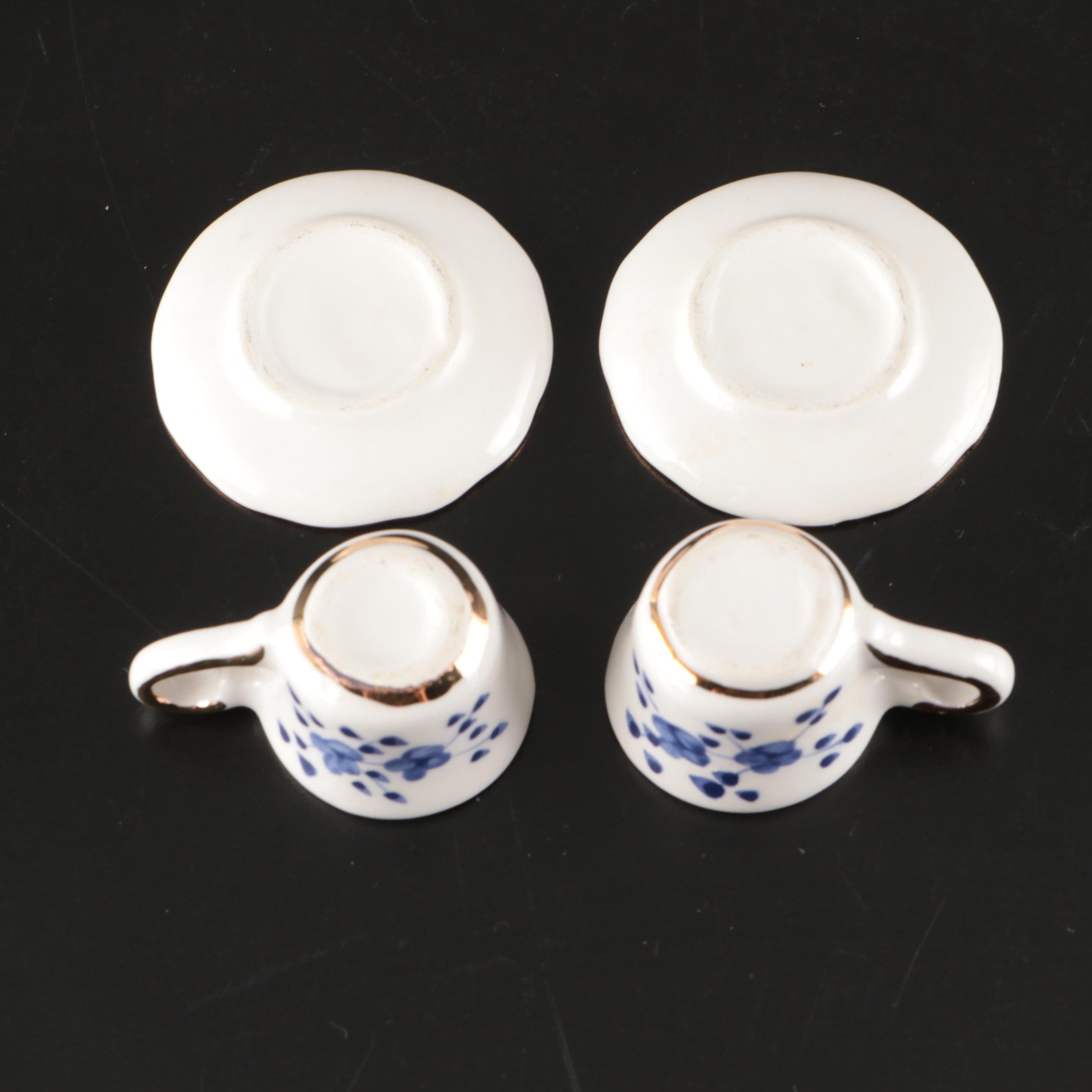 Miniature Blue on White Porcelain Teaware