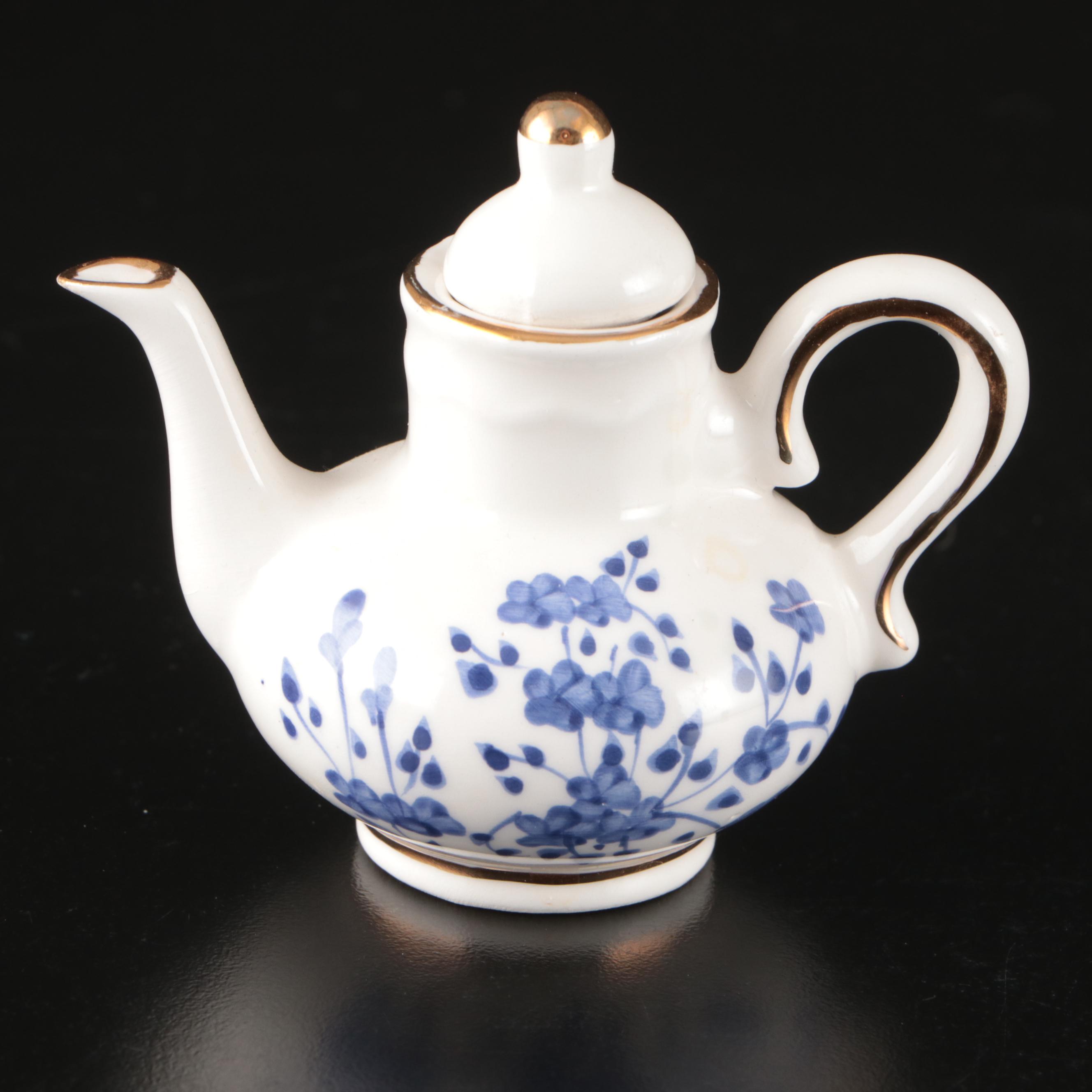 Miniature Blue on White Porcelain Teaware
