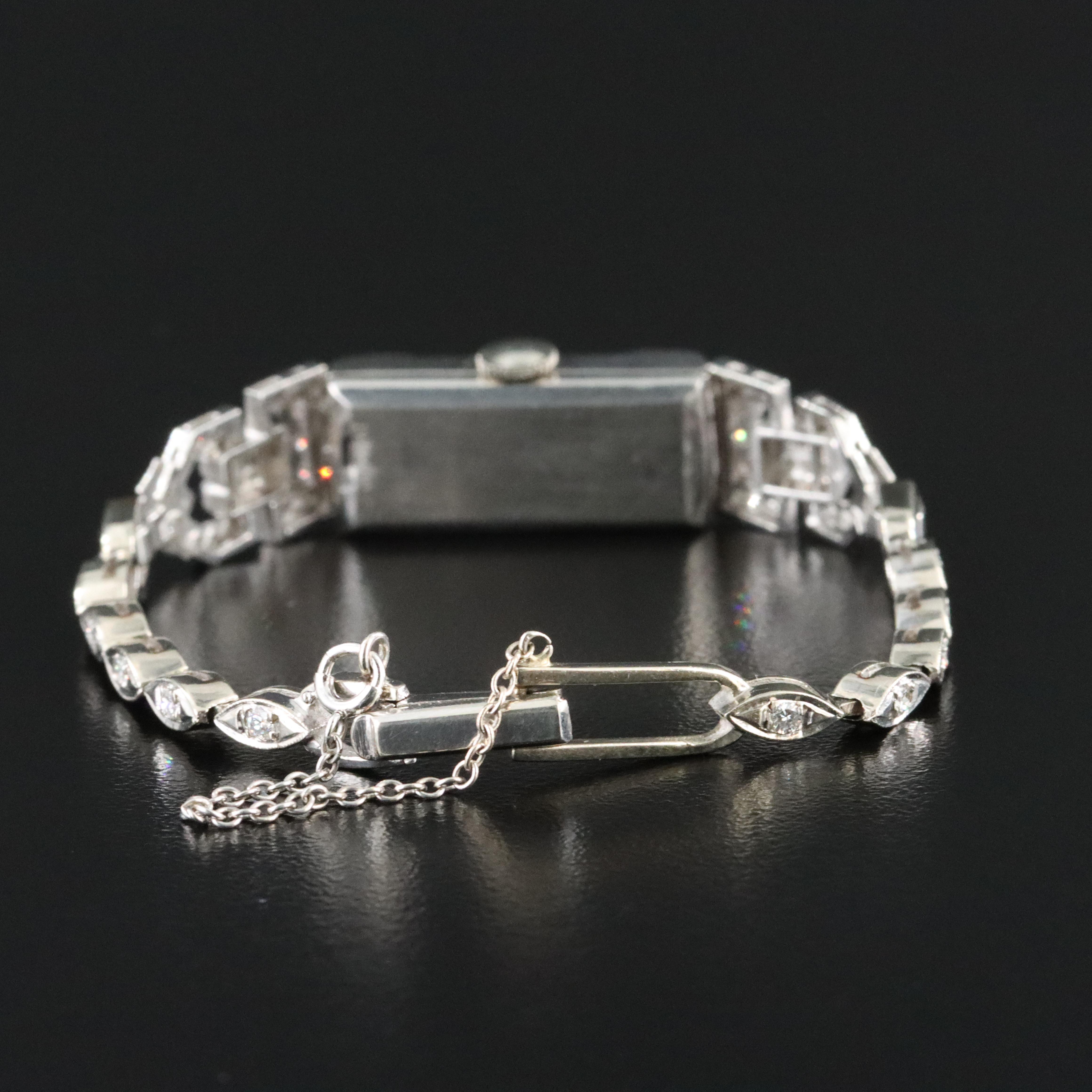 Vintage 1.57 CTW Diamond Platinum -14K Swiss Watch