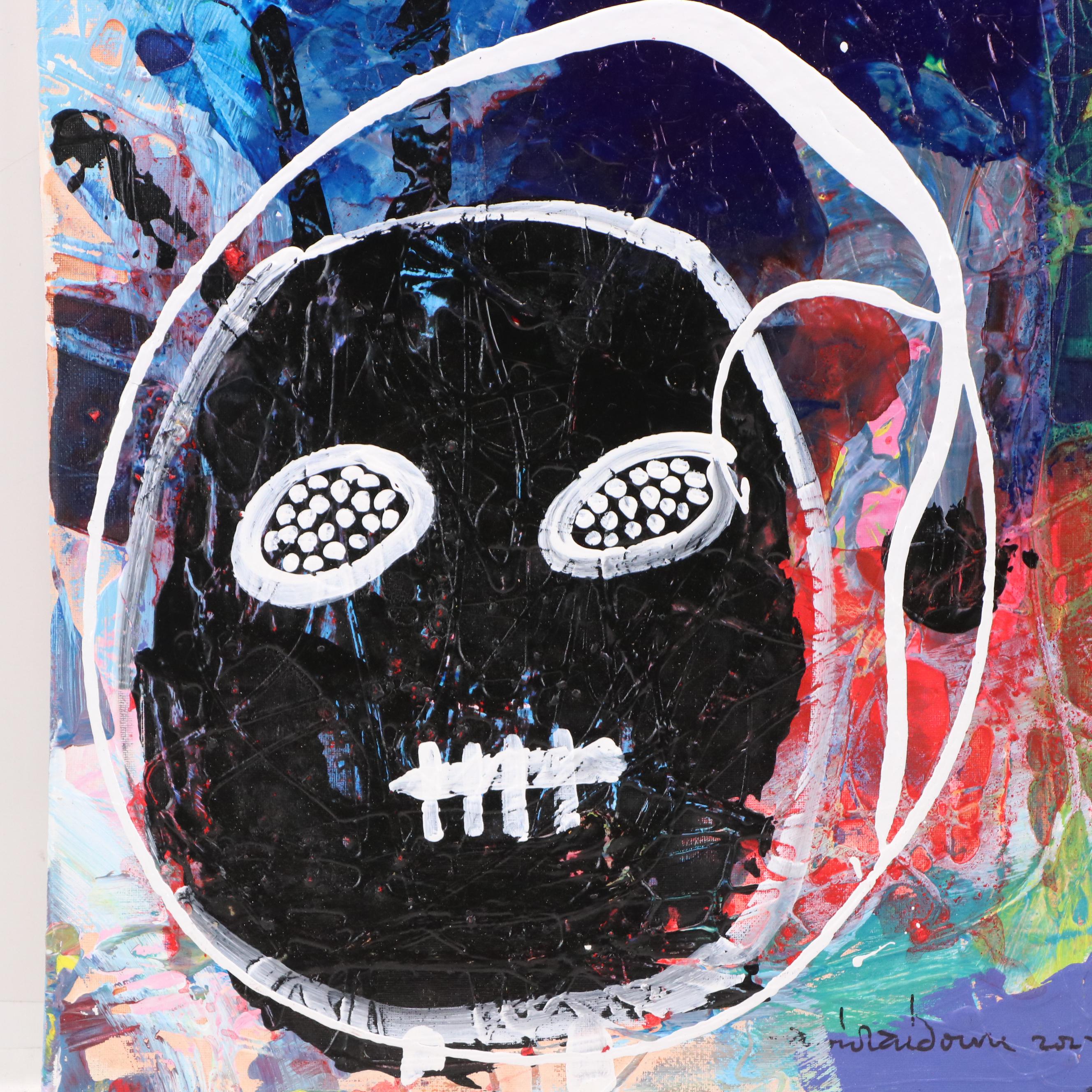 Abiola Idowu Stylized Acrylic Portrait "Dreams," 2022