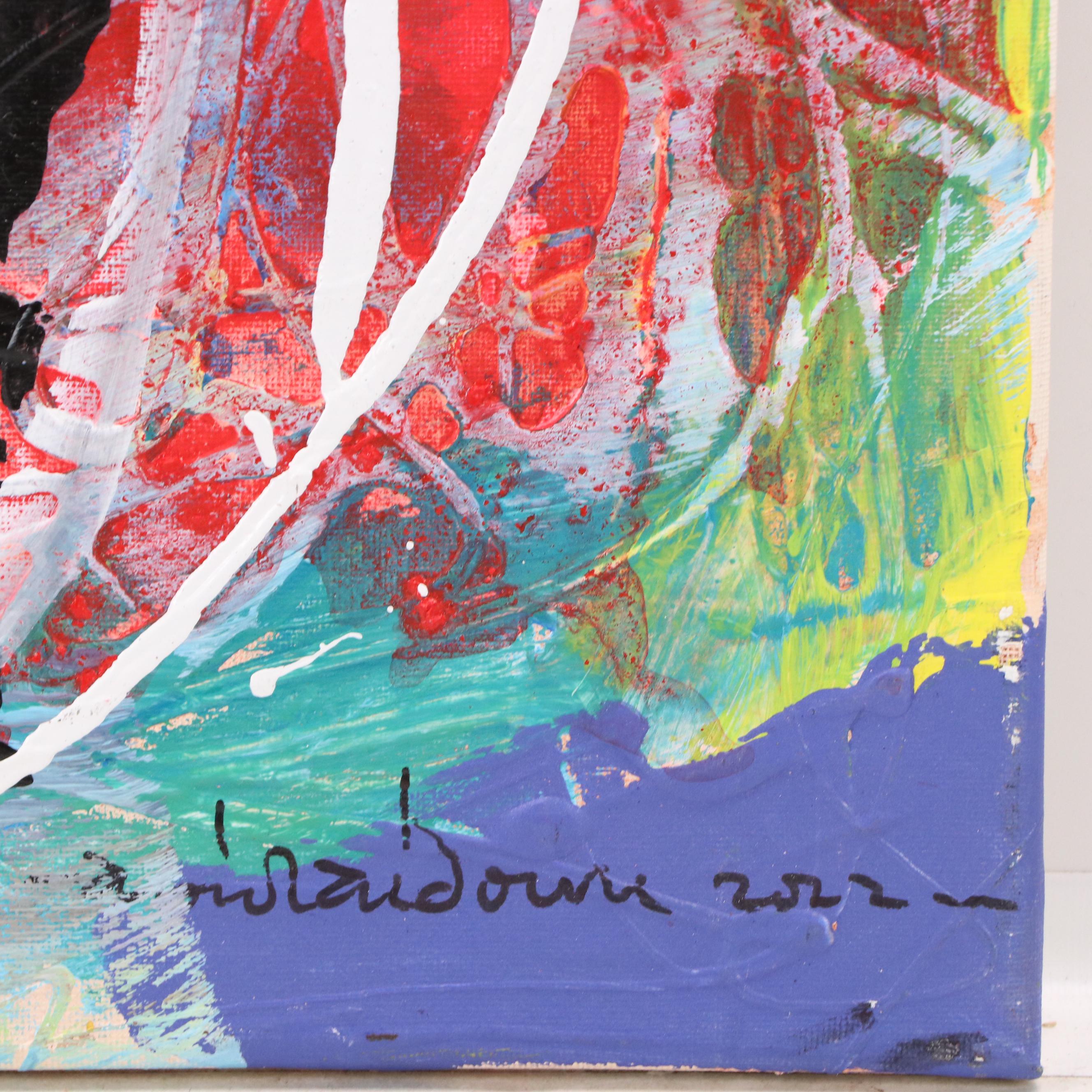 Abiola Idowu Stylized Acrylic Portrait "Dreams," 2022