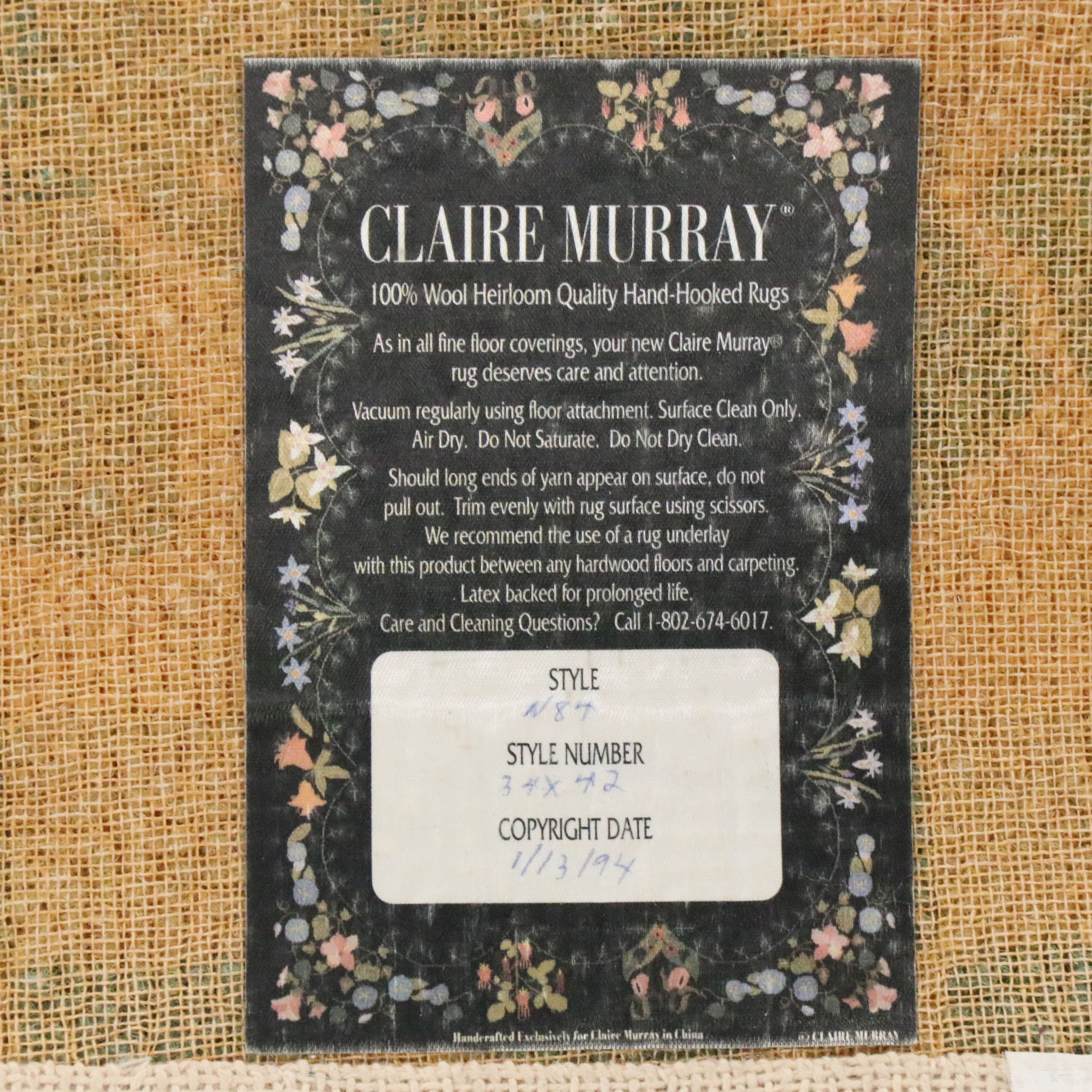 2'10 x 3'6 Handmade Claire Murray Hooked Accent Rug