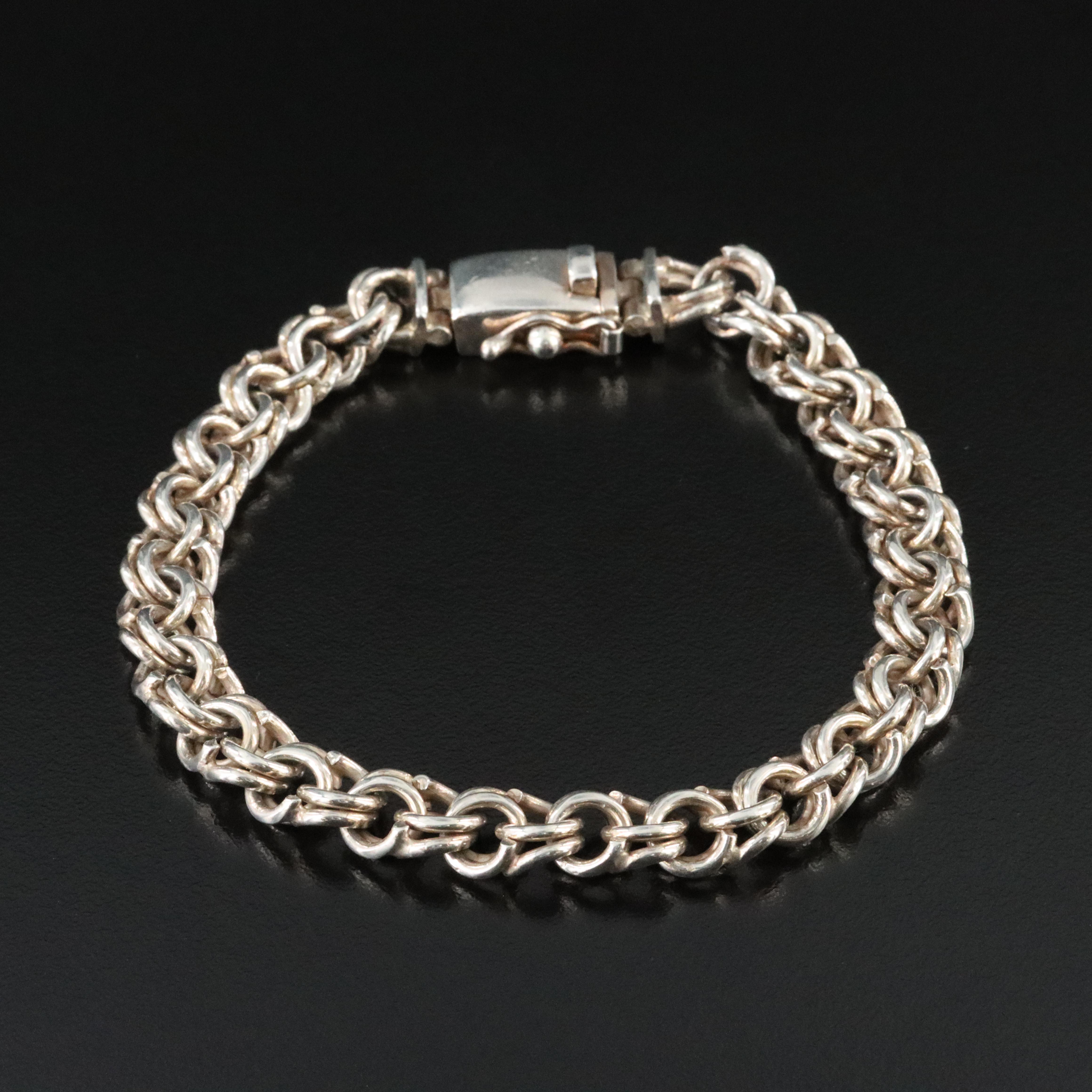 Sterling Double Cable Link Bracelet