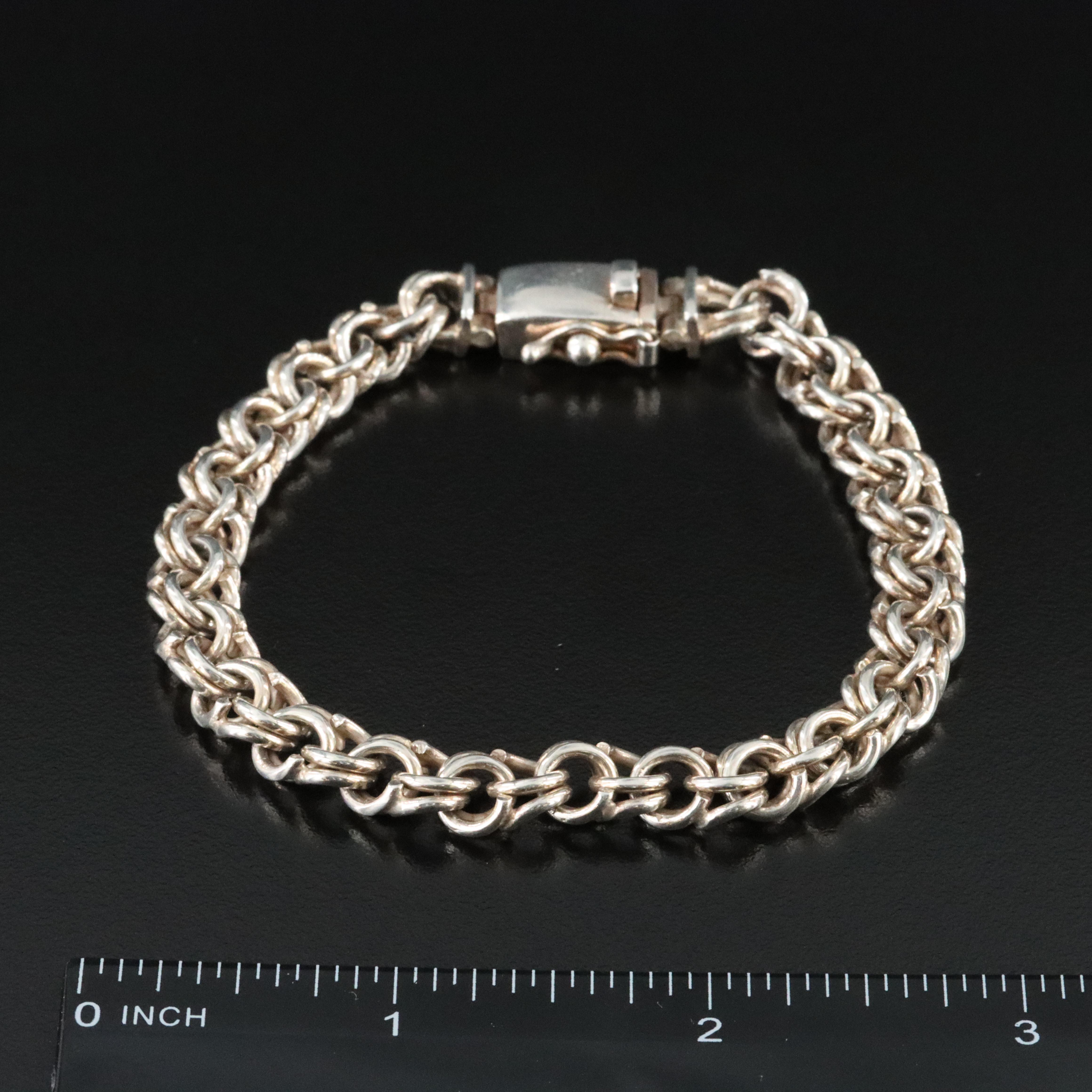 Sterling Double Cable Link Bracelet