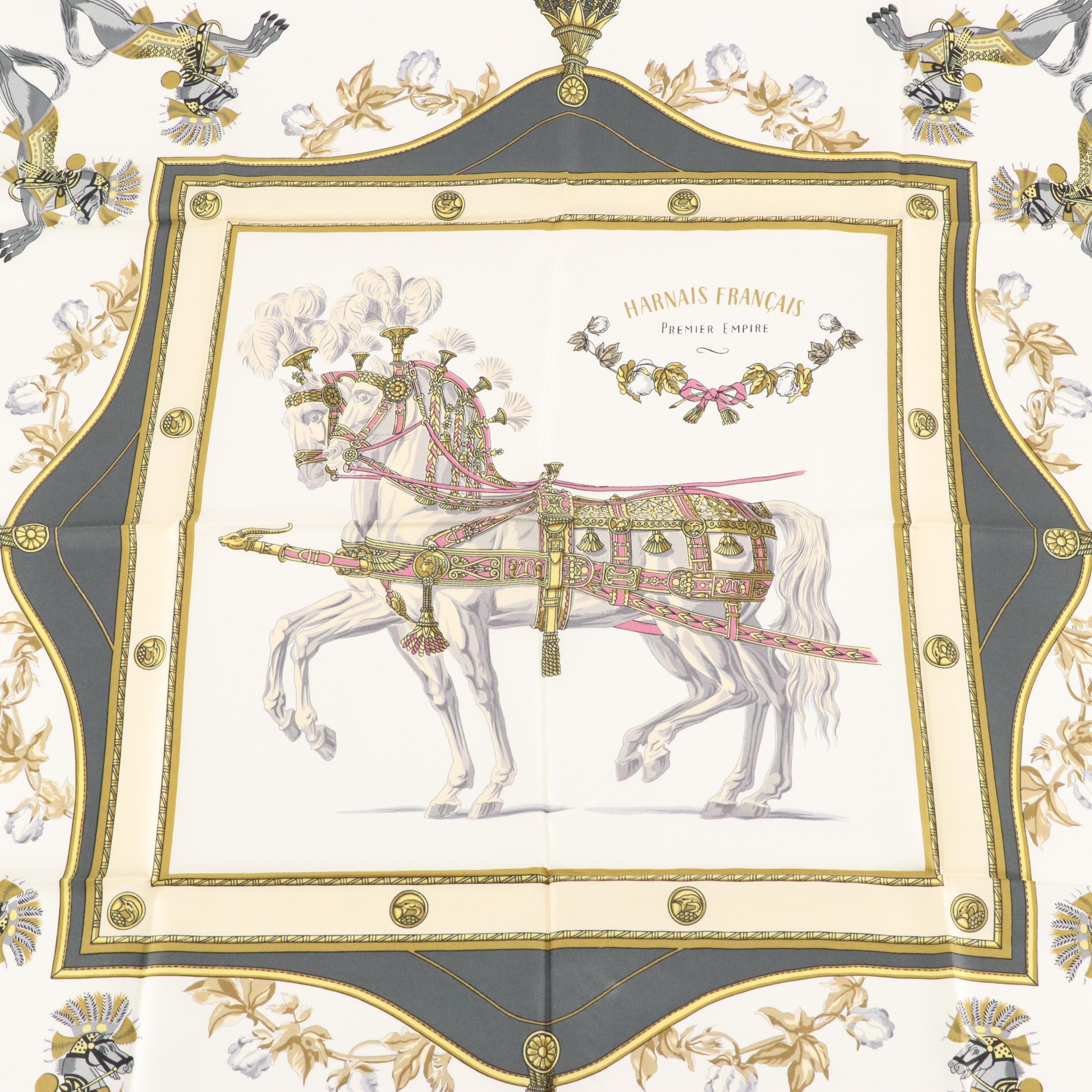 Hermès "Harnais Français Premier Empire" Silk Twill Scarf 90