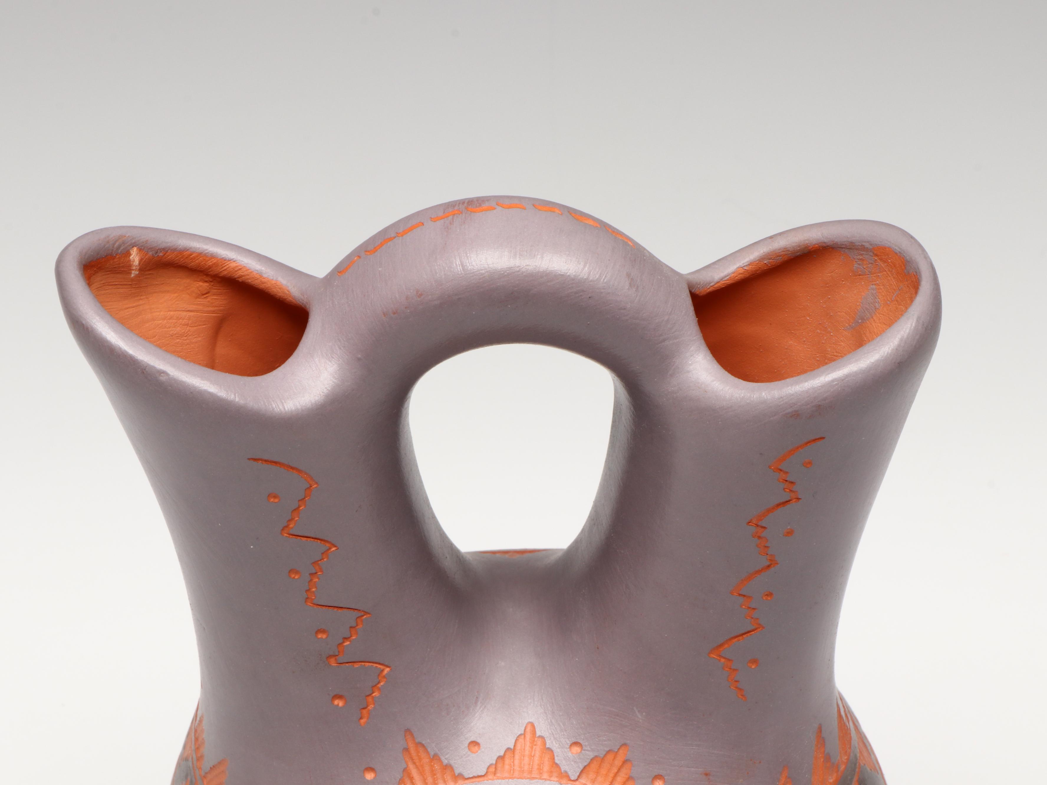 Aaron Watchman Navajo Wedding Vase, Beach House Pottery and Agate Section