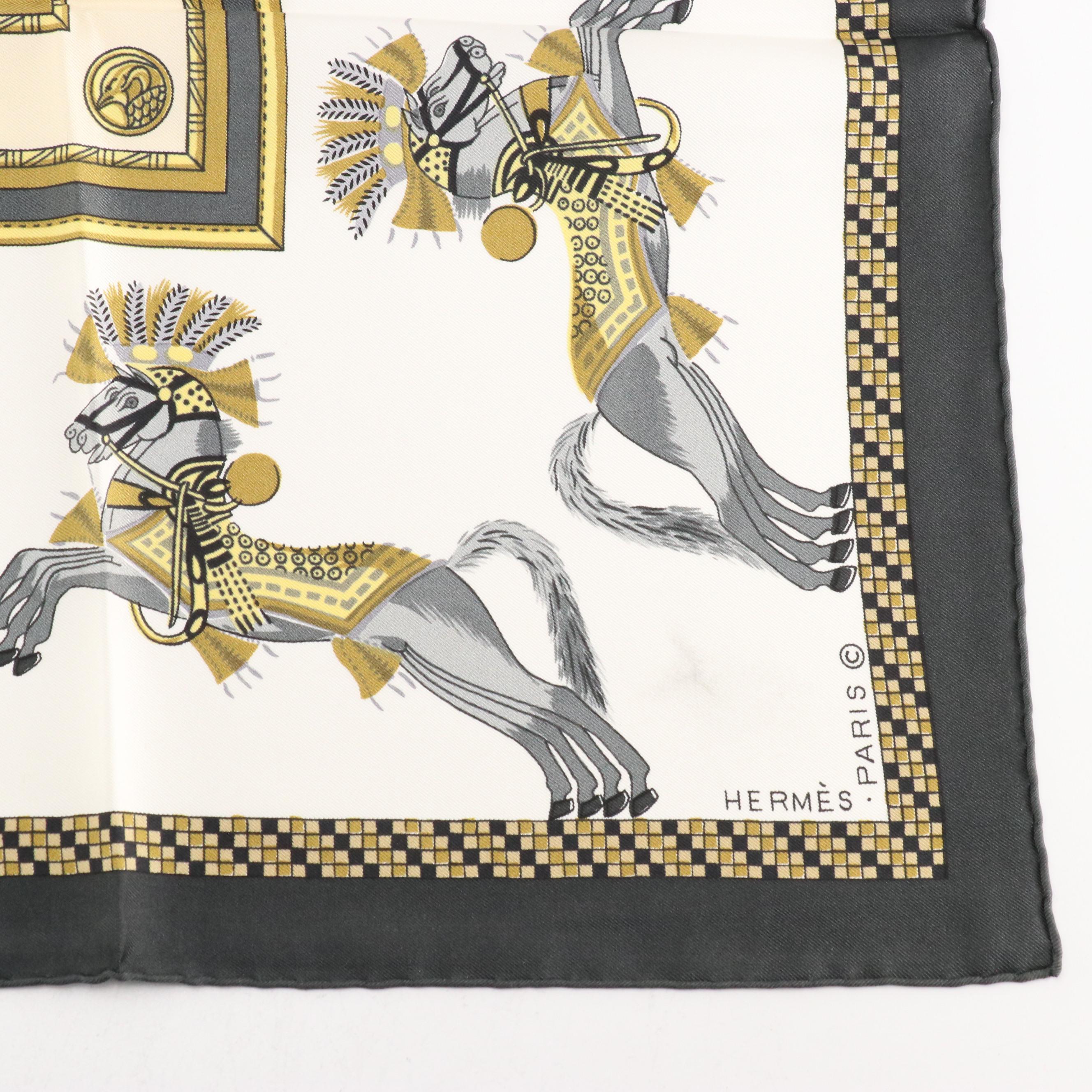 Hermès "Harnais Français Premier Empire" Silk Twill Scarf 90