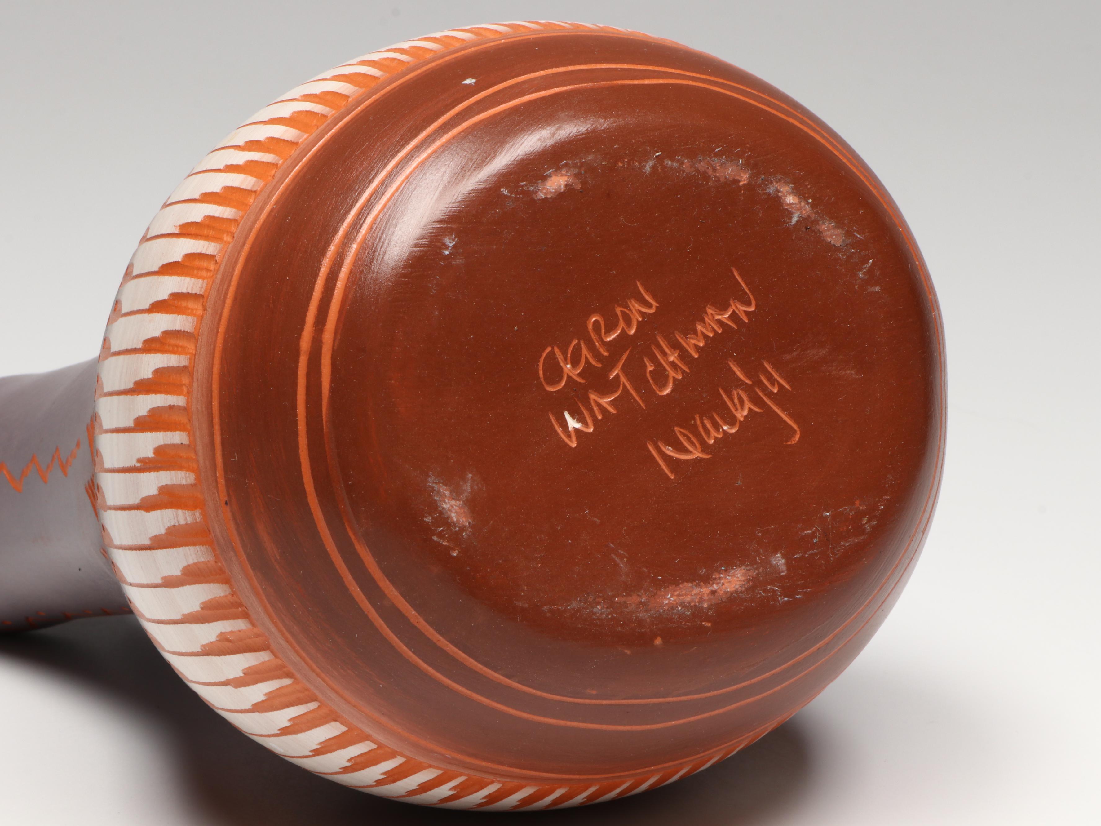 Aaron Watchman Navajo Wedding Vase, Beach House Pottery and Agate Section