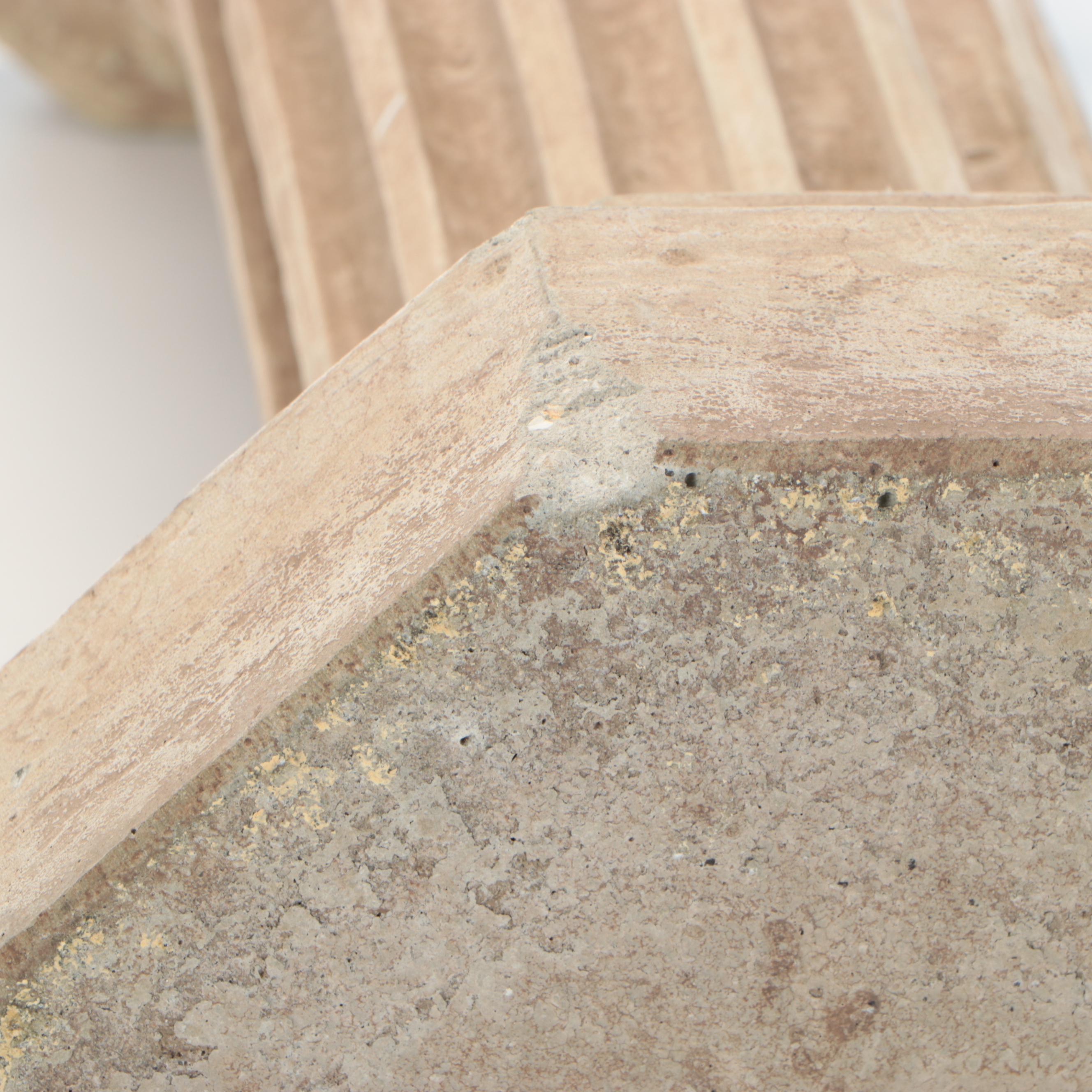 Neoclassical Style Fluted Concrete Pillar Pedestal Stand