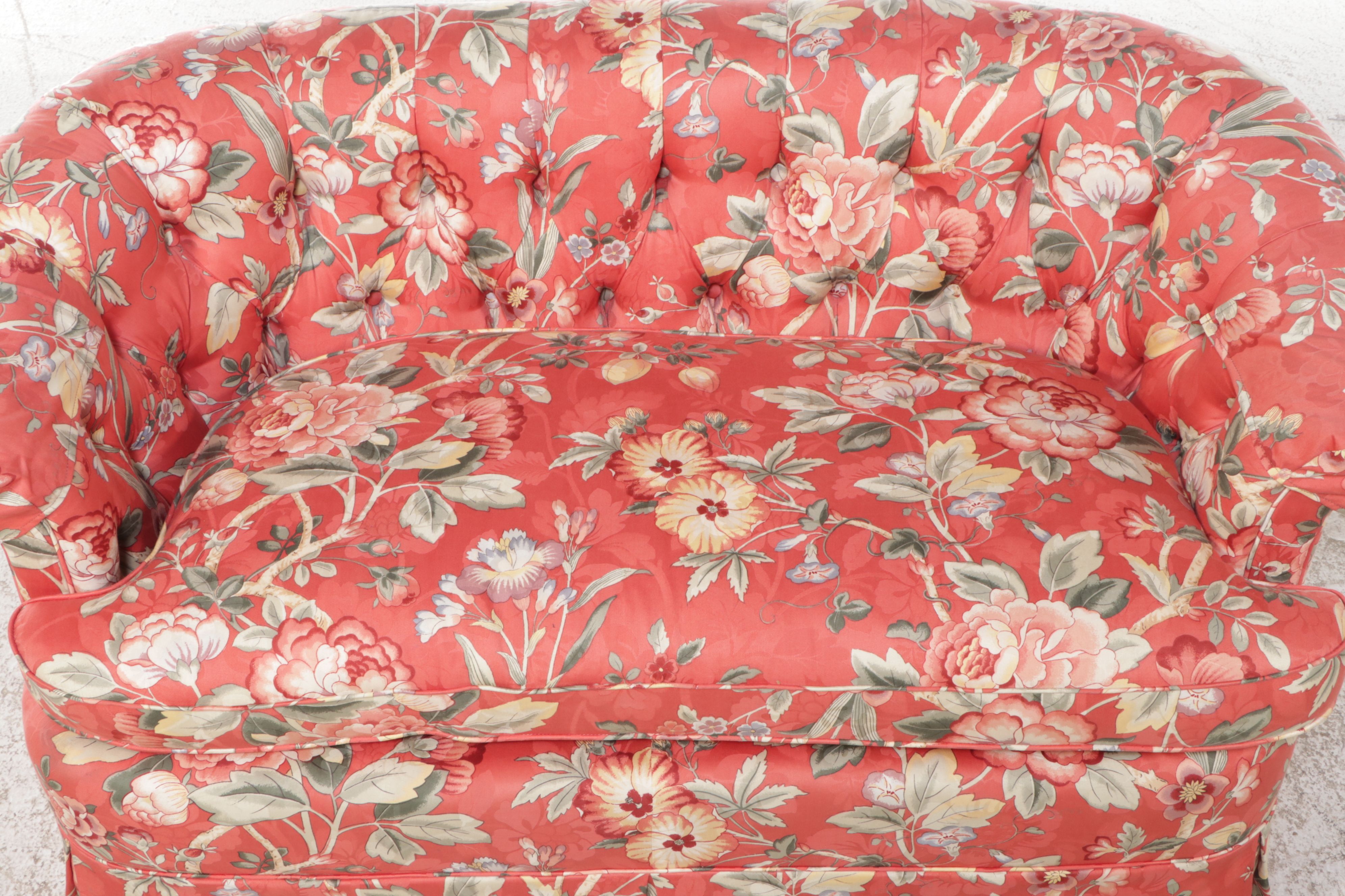 Floral Upholstered Settee