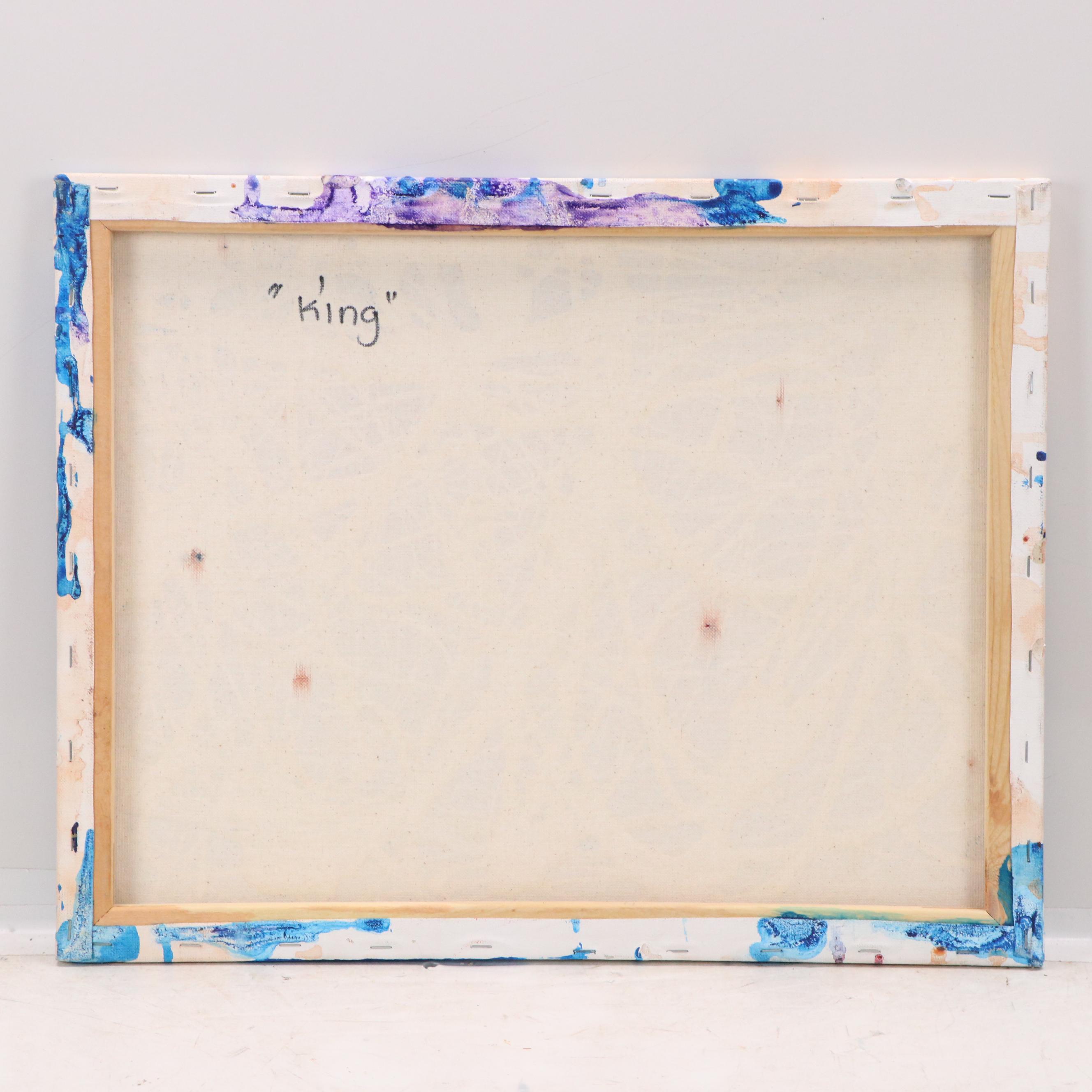 Abiola Idowu Stylized Acrylic Portrait "King," 2022