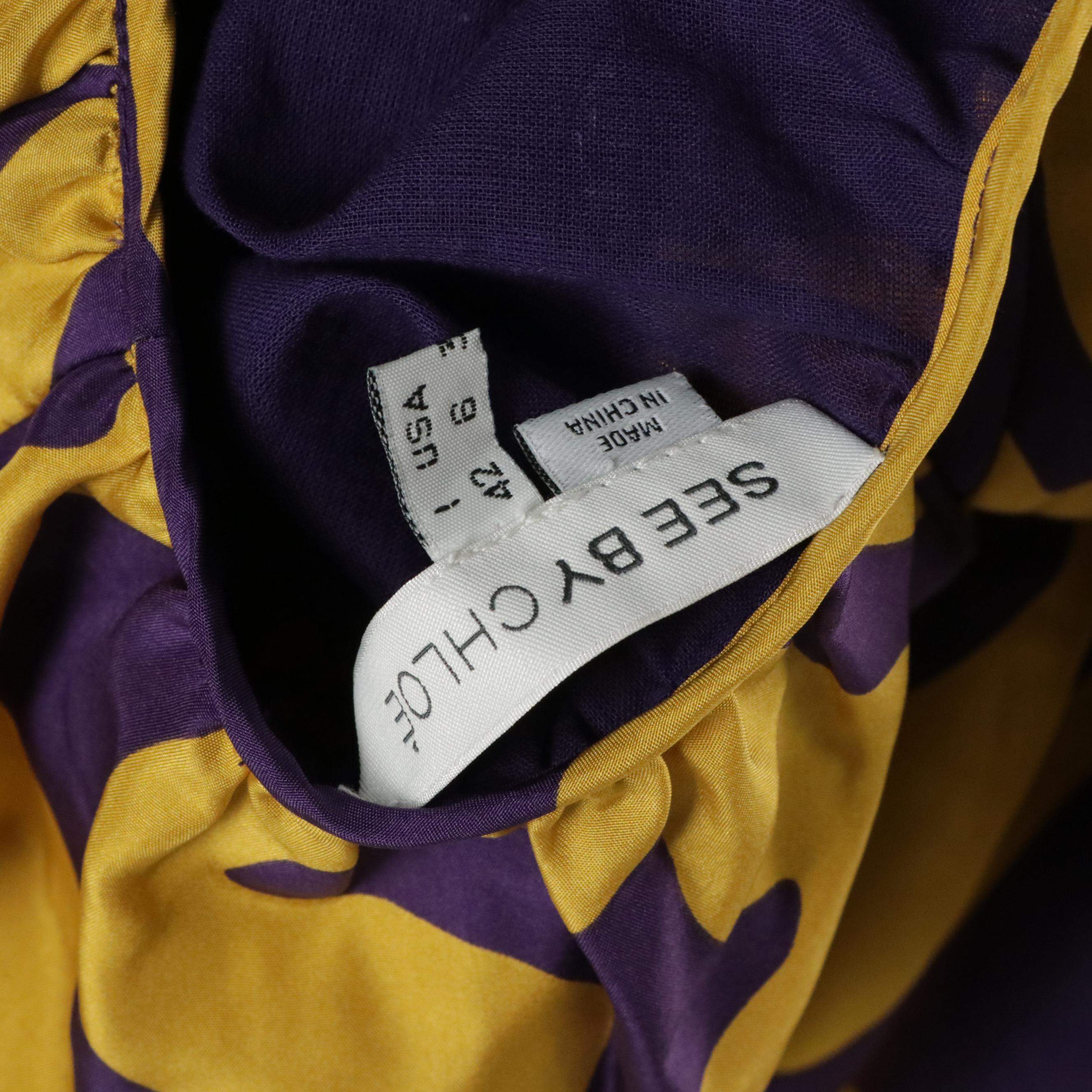 See by Chloé Flared Mini Dress in Abstract Printed Silk