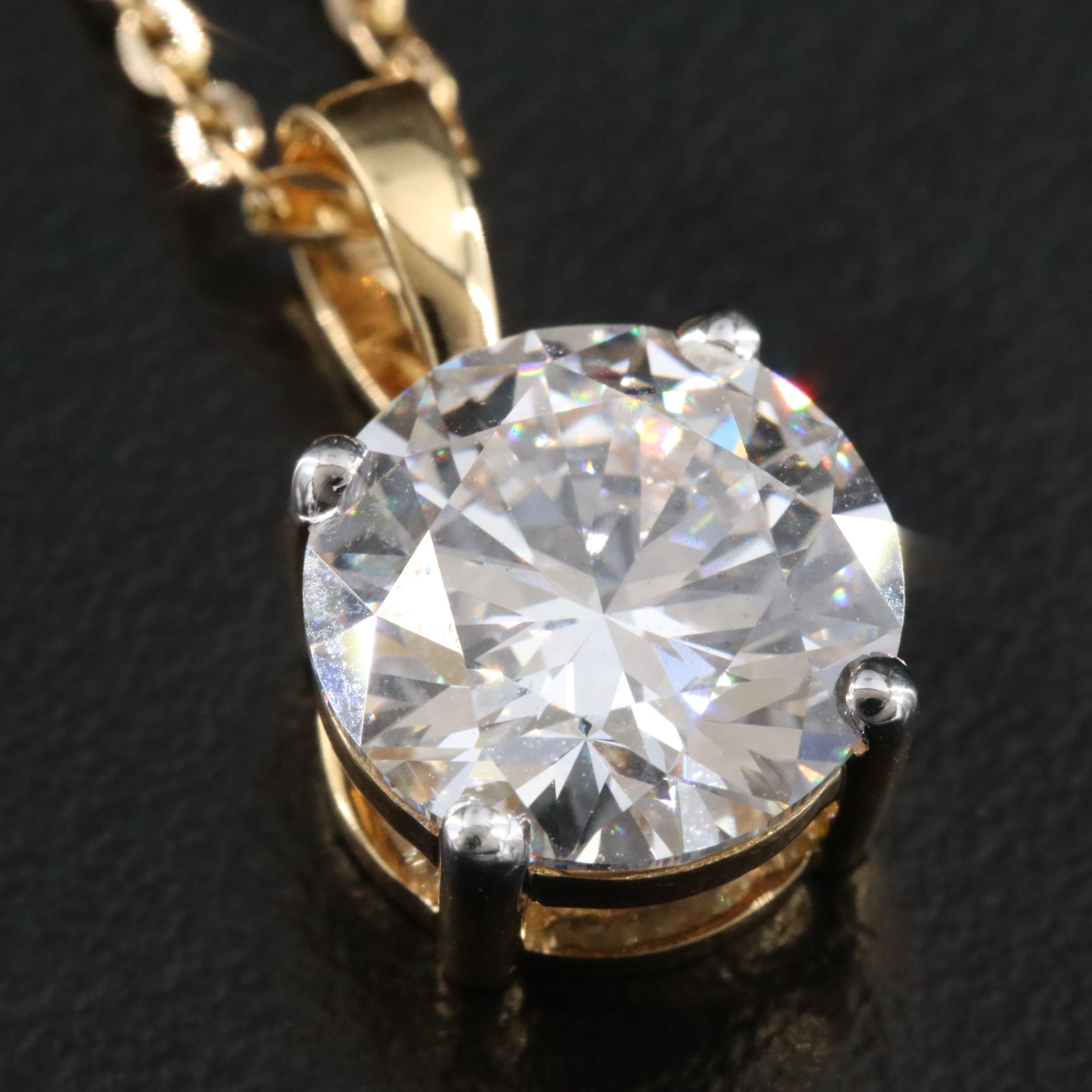 18K 3.50 CT Lab Grown Diamond Solitaire Pendant Necklace with IGI Report