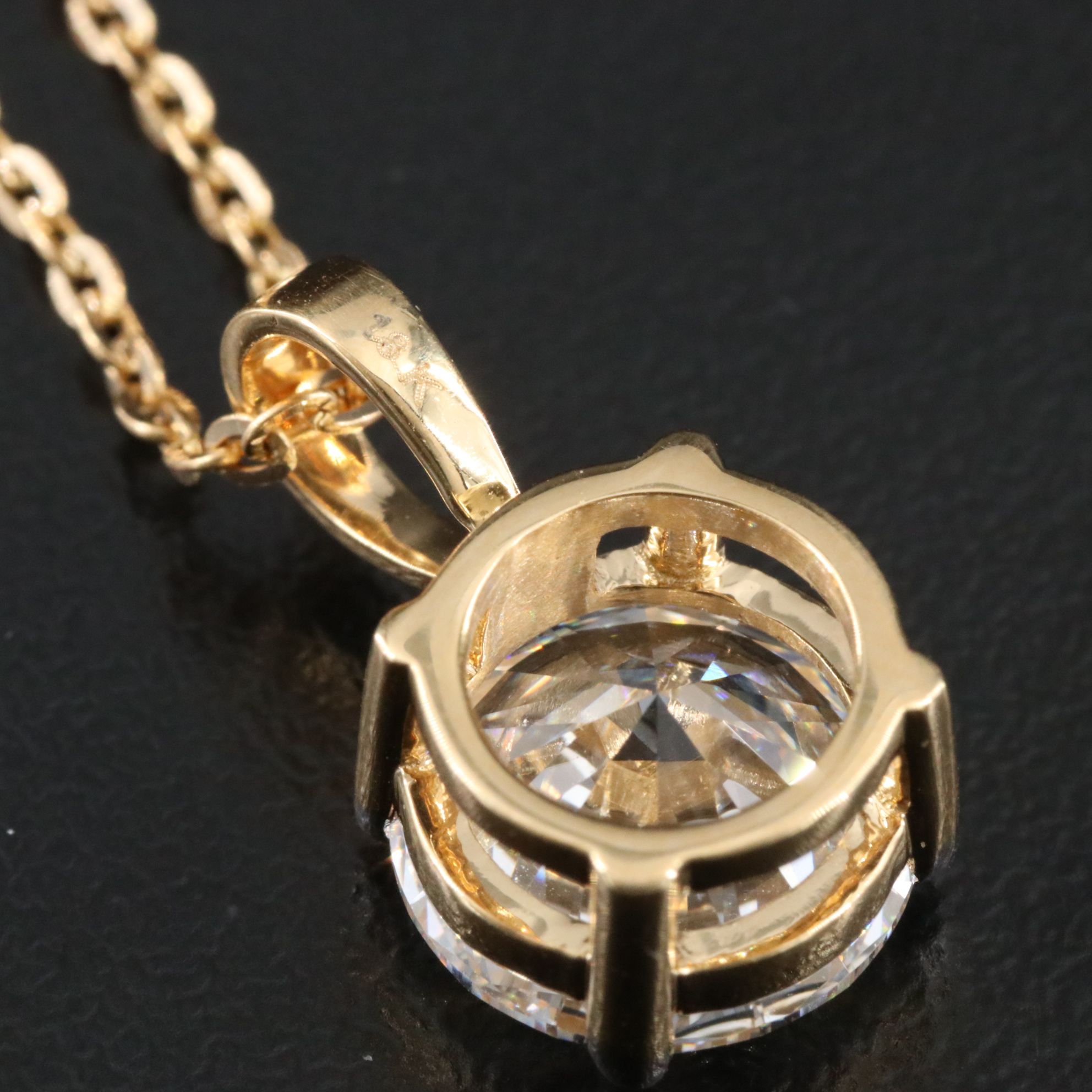 18K 3.50 CT Lab Grown Diamond Solitaire Pendant Necklace with IGI Report