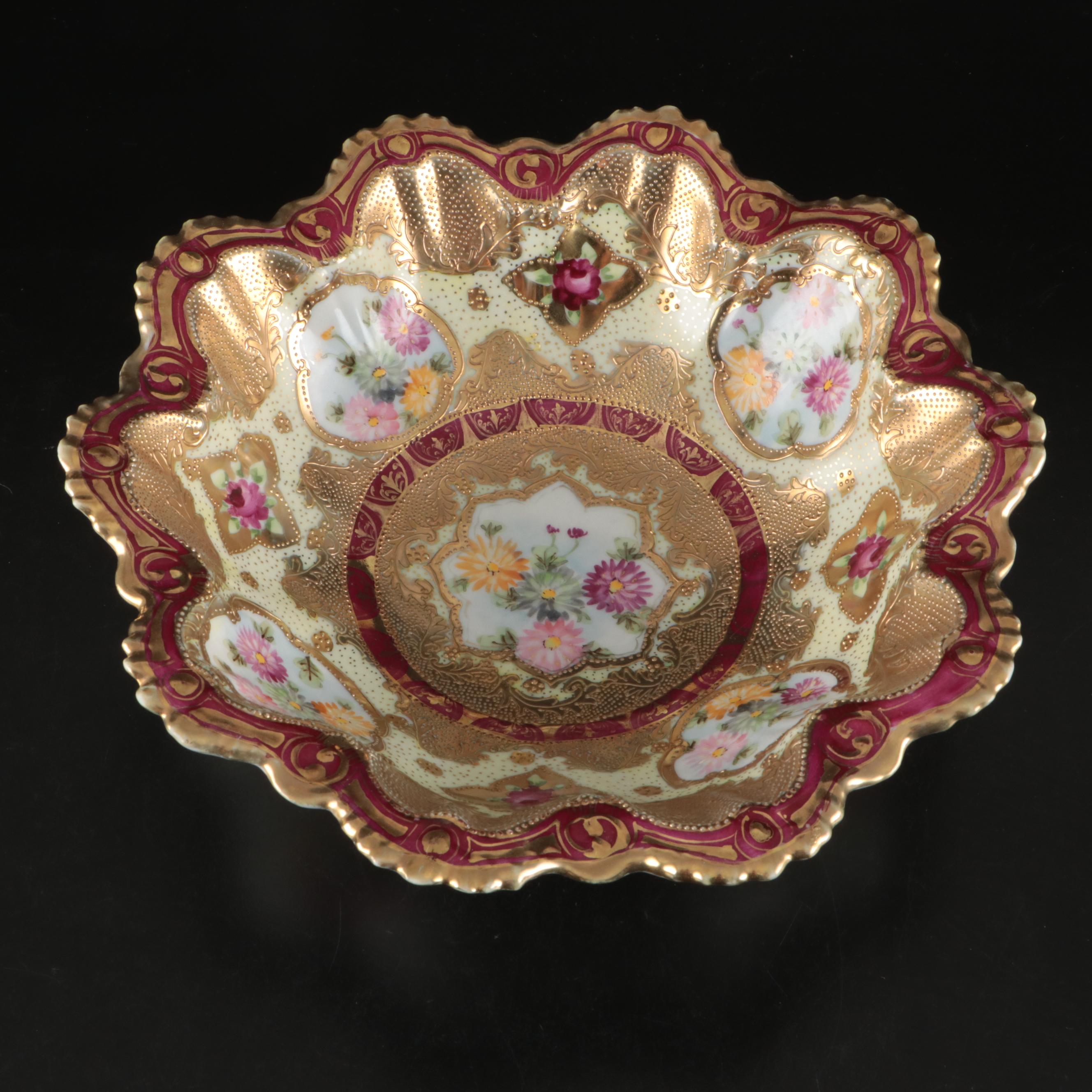 Nippon Porcelain Moriage Accented Creamer and Sugar Sets and Other Tableware