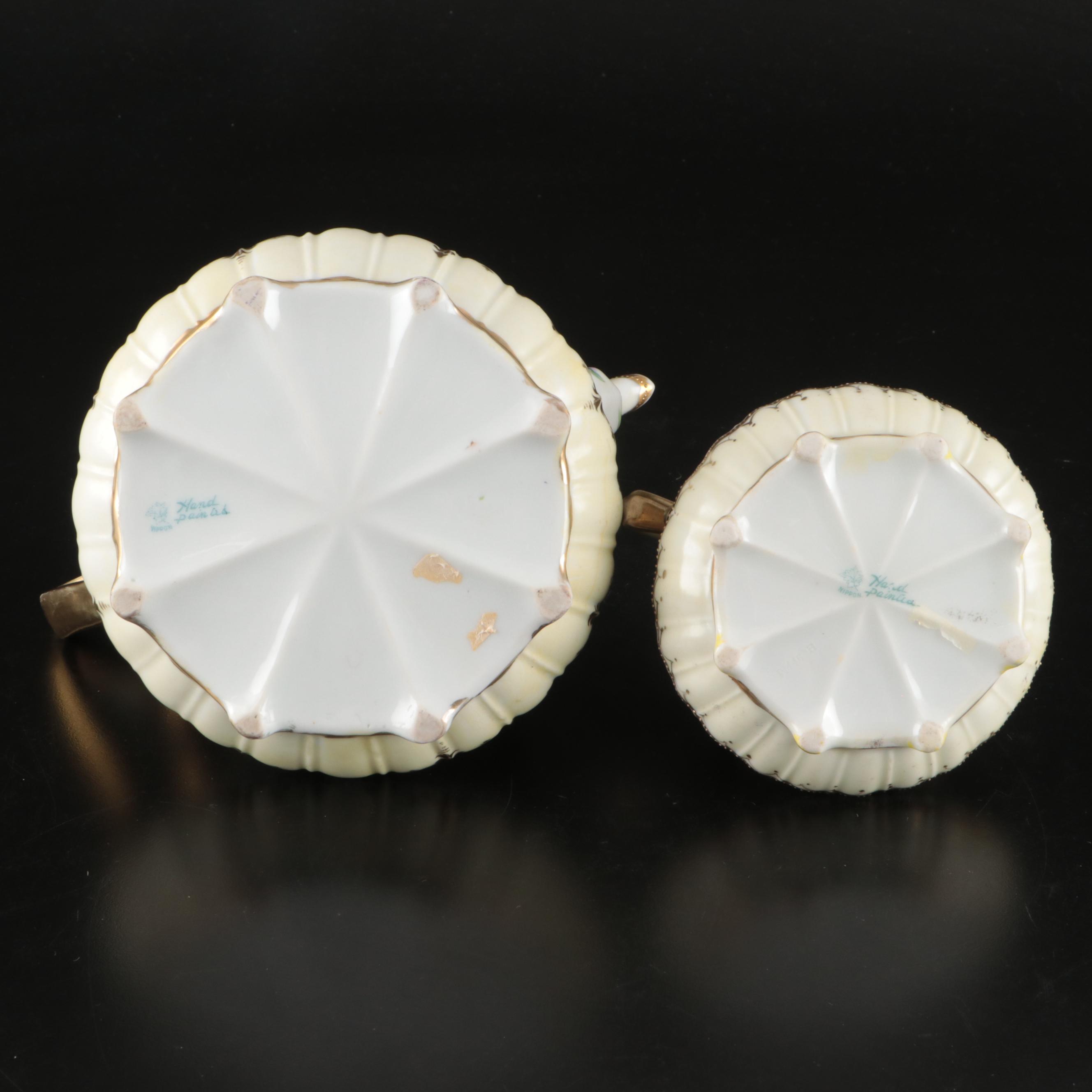 Nippon Porcelain Moriage Accented Creamer and Sugar Sets and Other Tableware