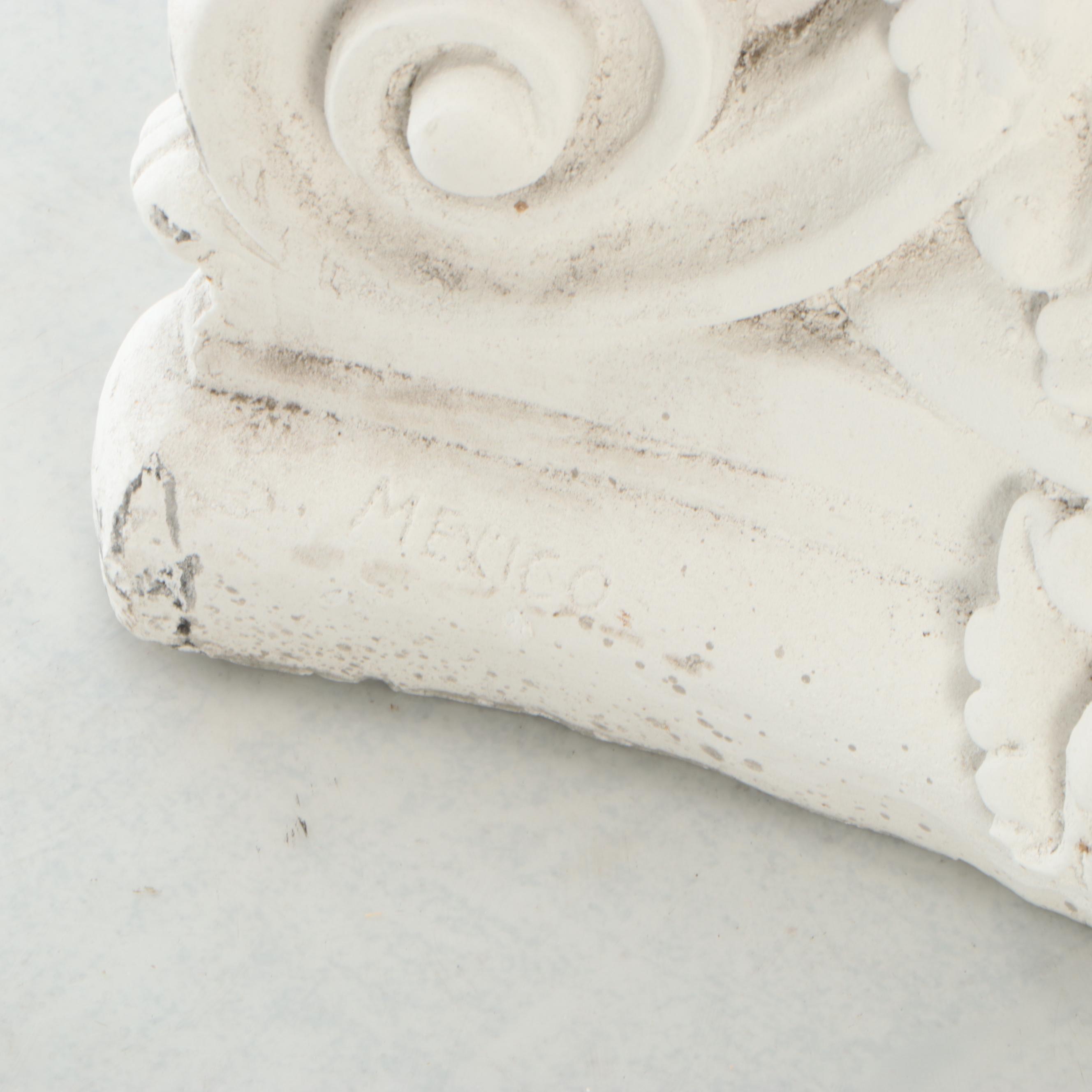 Neoclassical Style Plaster Addorsed Capital Pedestal