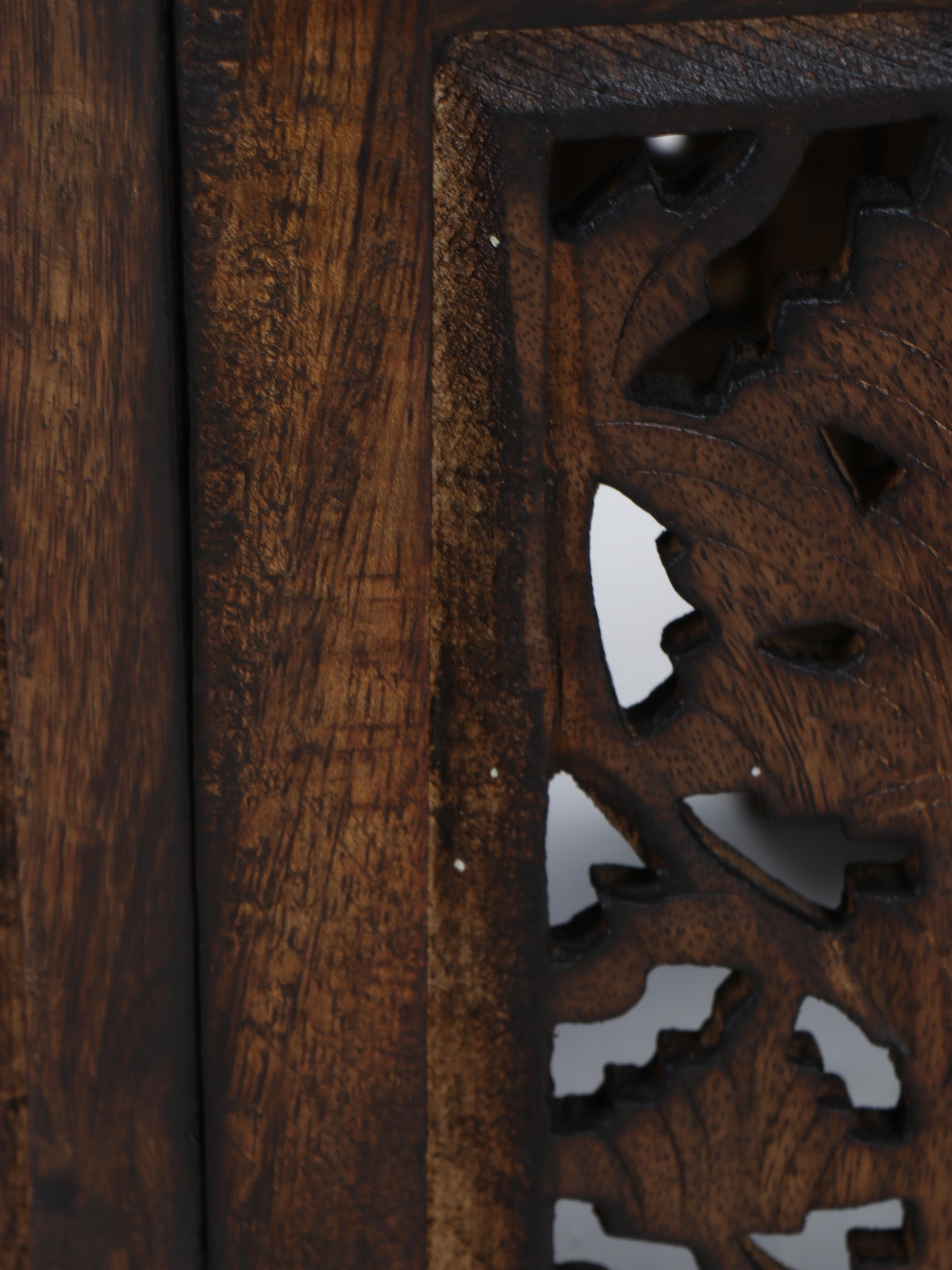 Southeast Asian Style Carved Wood Collapsible Table