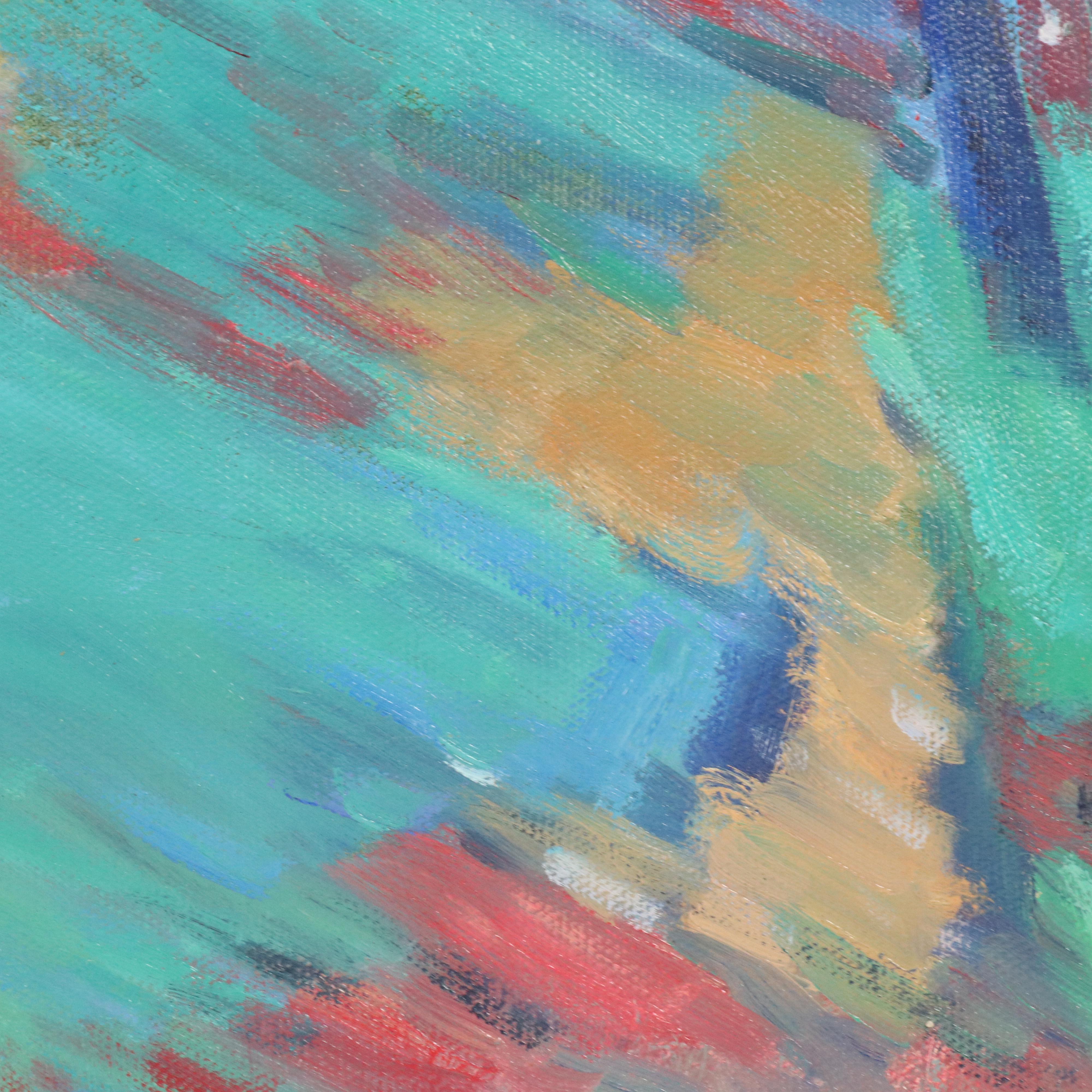 N. Ming Fauvist Inspired Oil Painting of Blossoming Tree, 21st Century